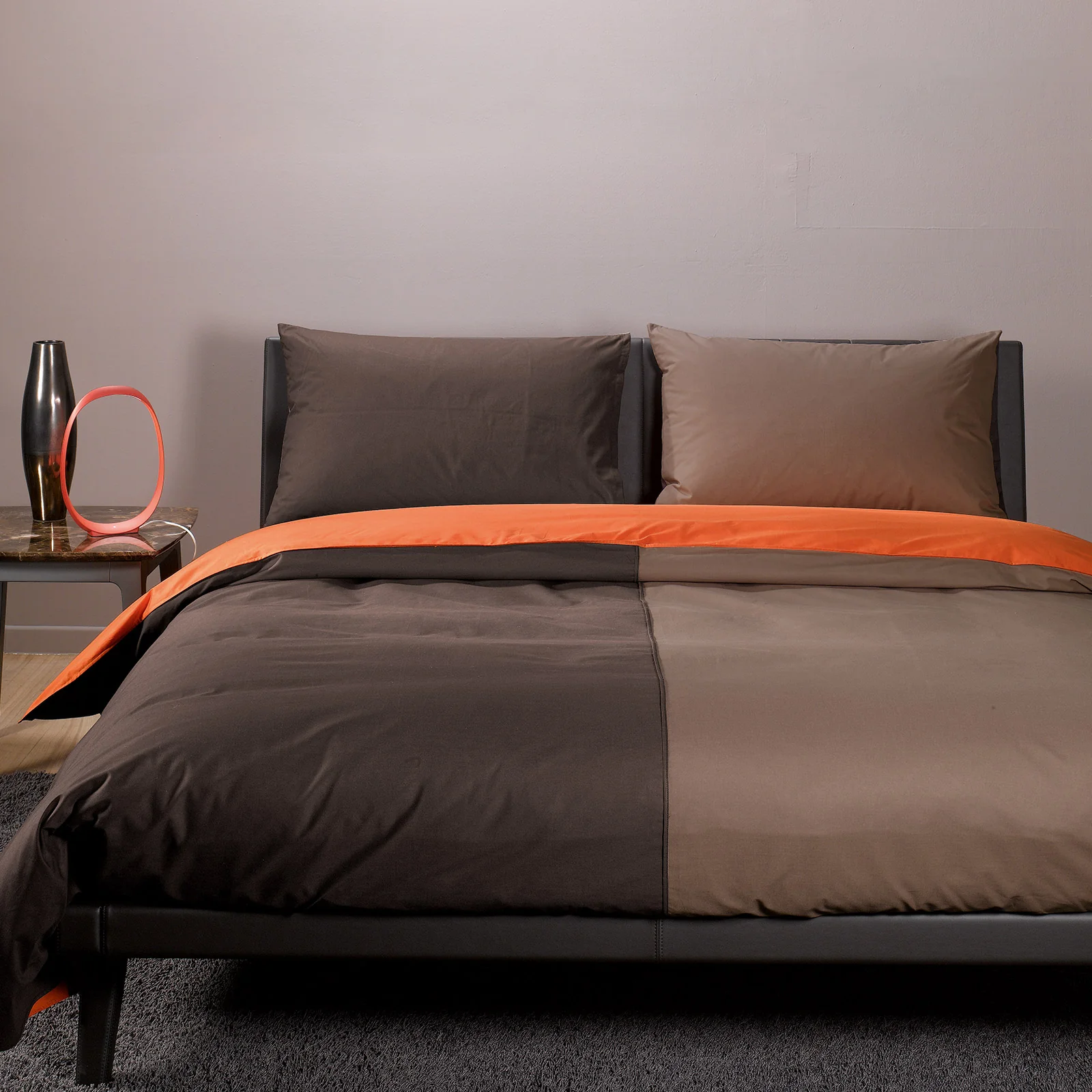 Complete Cover in Cotton Atlantic Moka Caleffi double