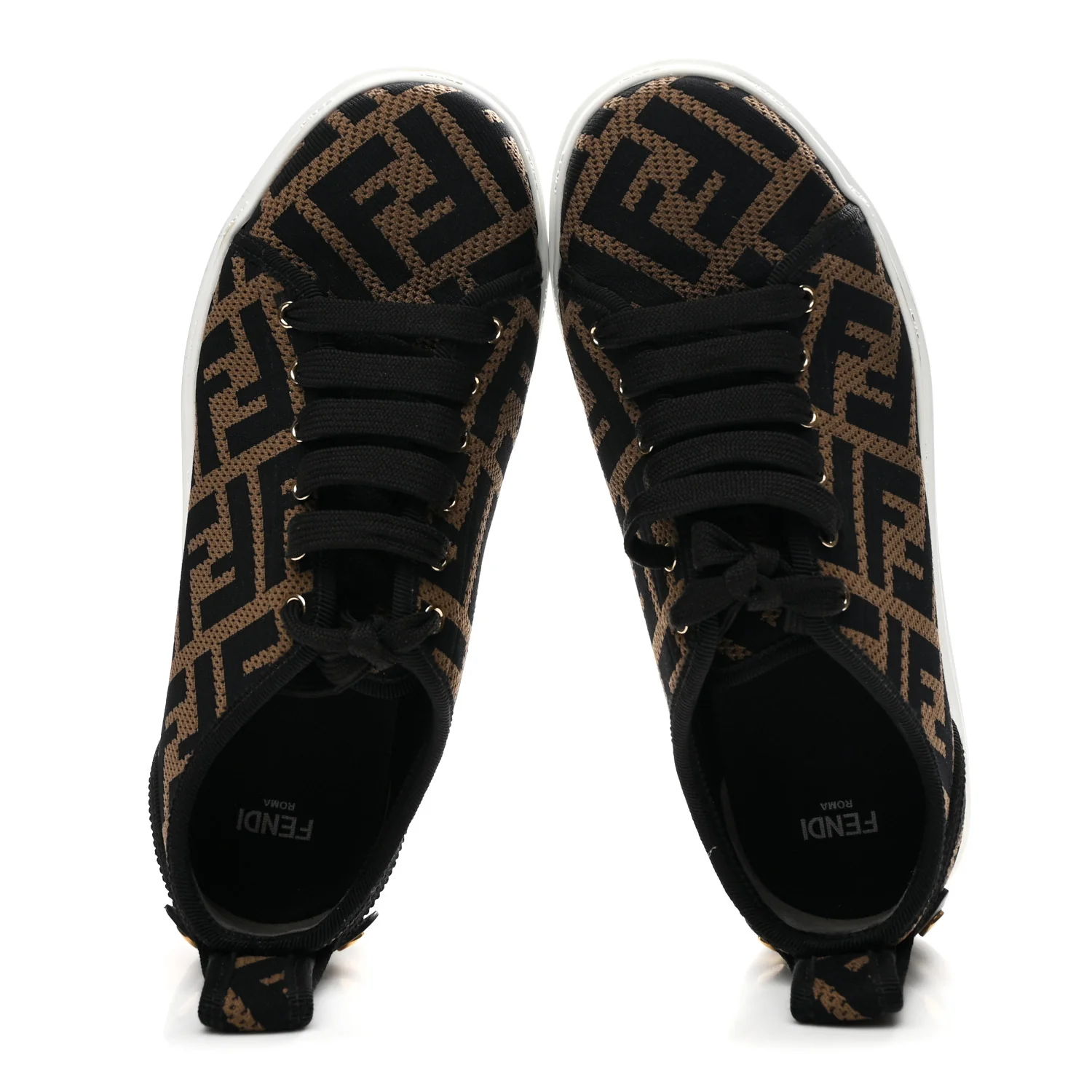 Fabric FF Micro-Perforated Rise Low Top Sneakers 36 Tobacco Black