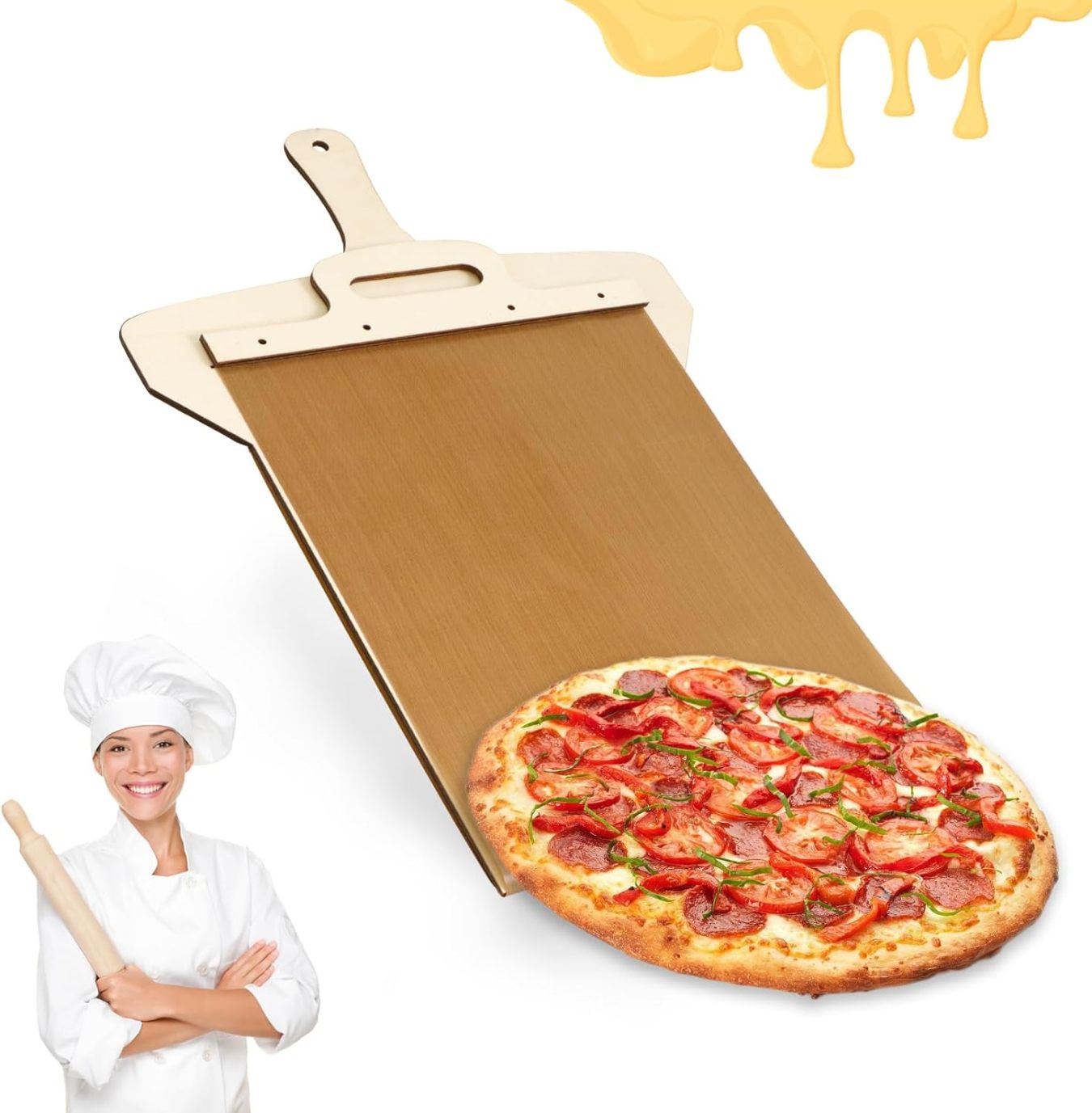 Non-stick plastic pizza peel for baking
