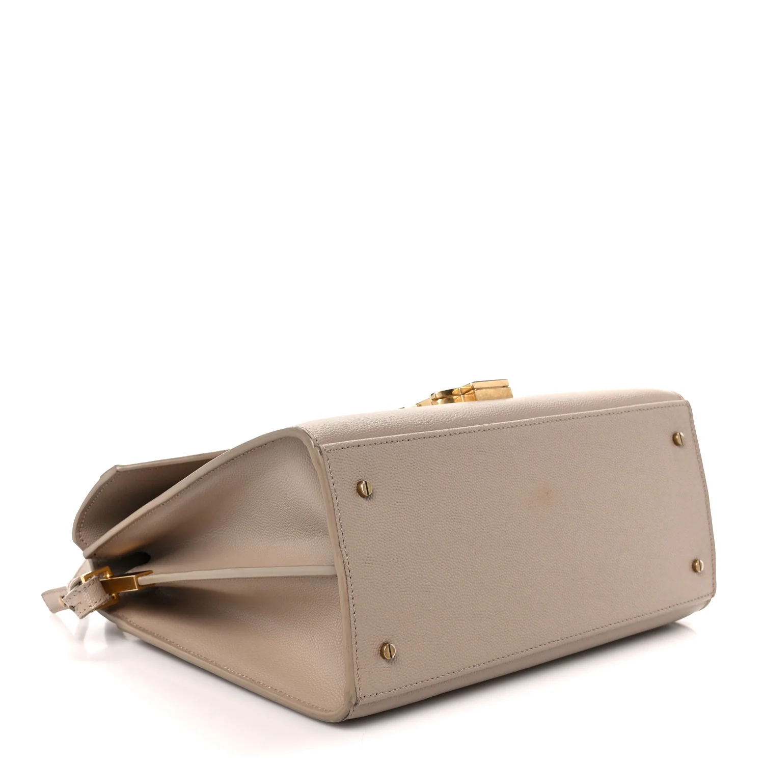 Grain de Poudre Medium Classic Monogram Cassandra Top Handle Dark Beige - Top Club
