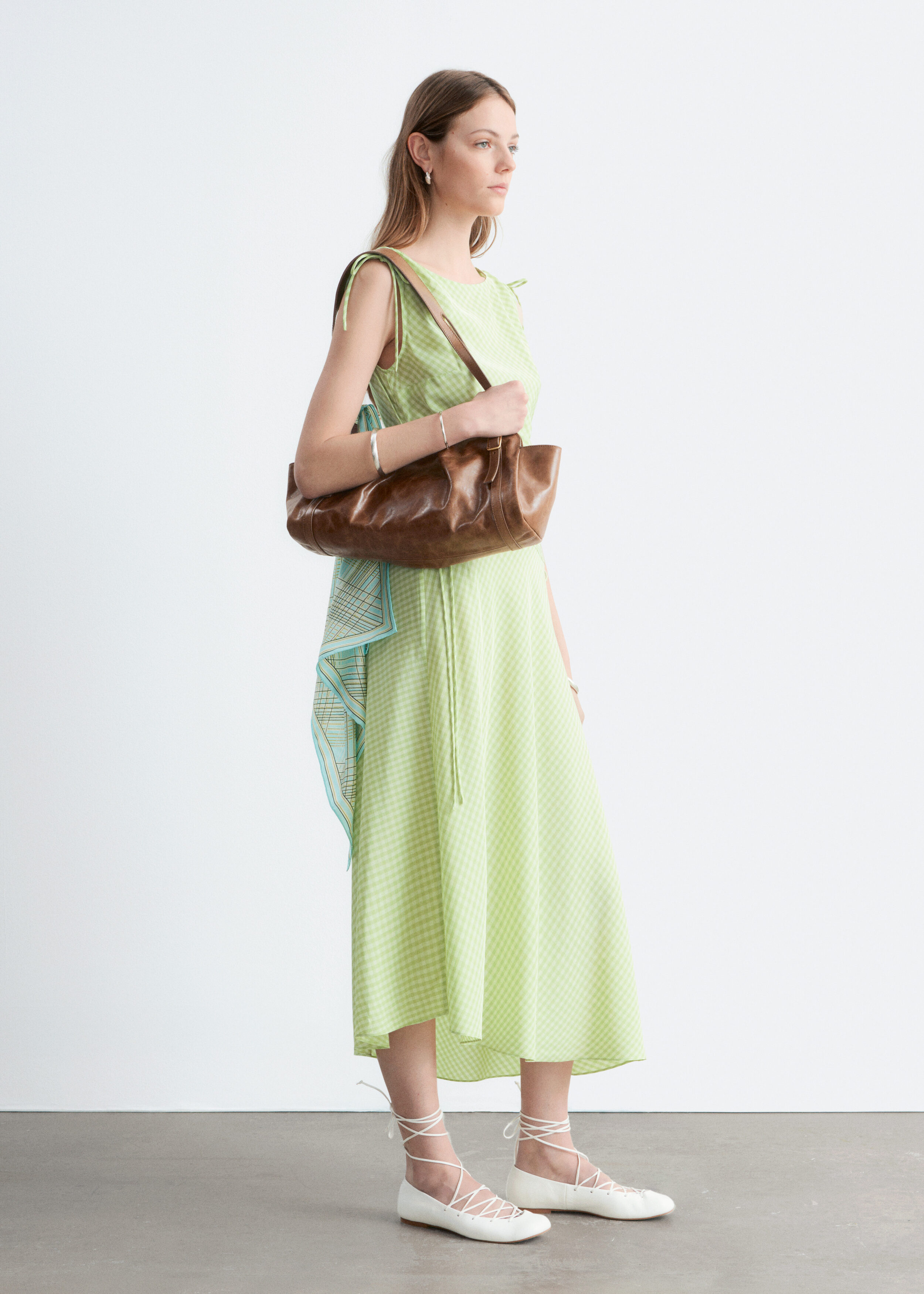 & Other Stories ASYMMETRIC DRAPED MIDI DRESS
