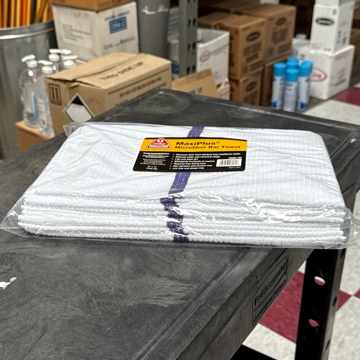 WHITE Microfiber Bar Towel 14