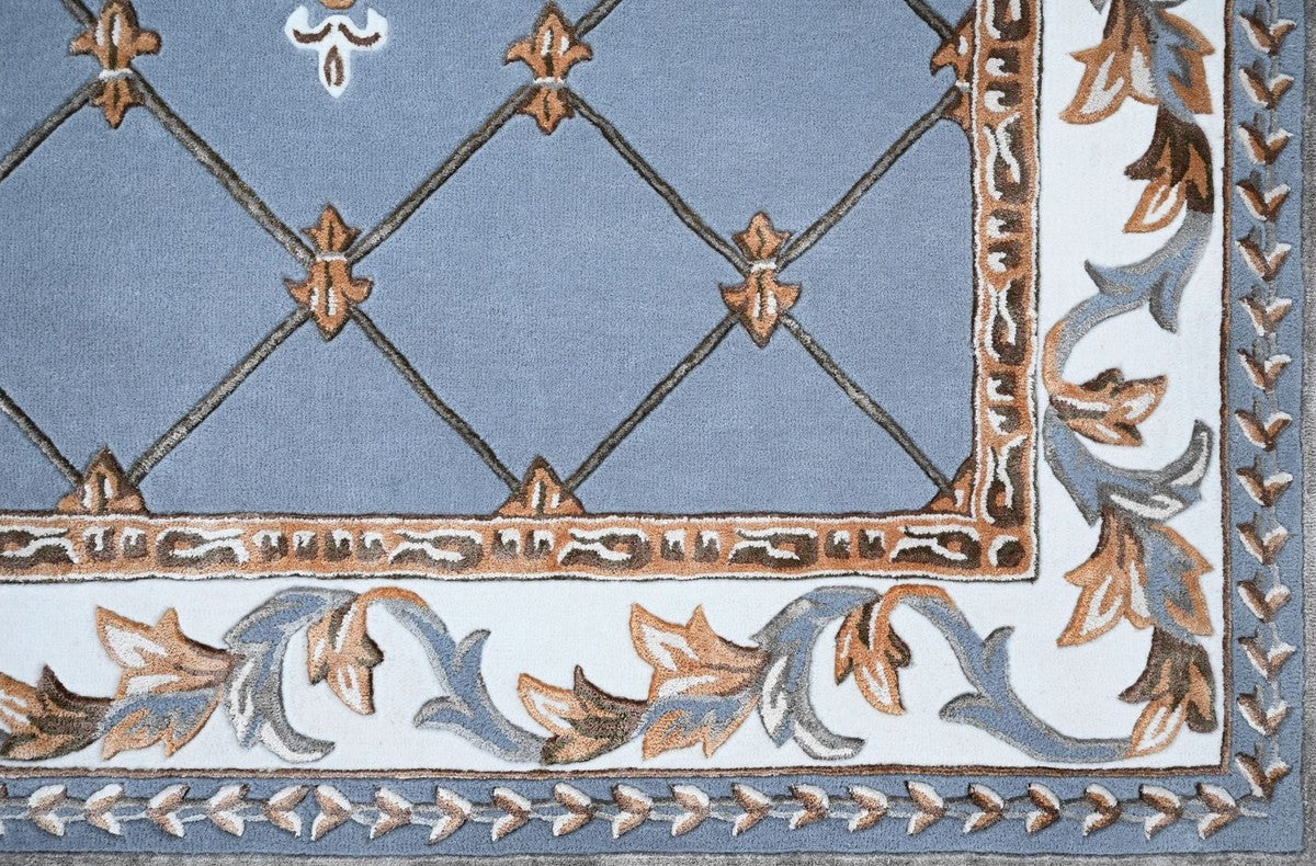 Pompöös by Luxury Baroque Carpet Crown by Harald Glööckler Blue 200 x 300 cm
