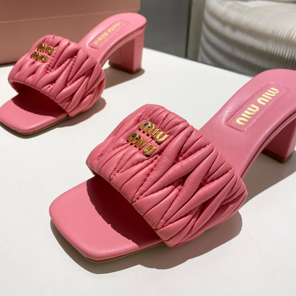MiuMiu Matelass?? nappa leather slides - Top Club