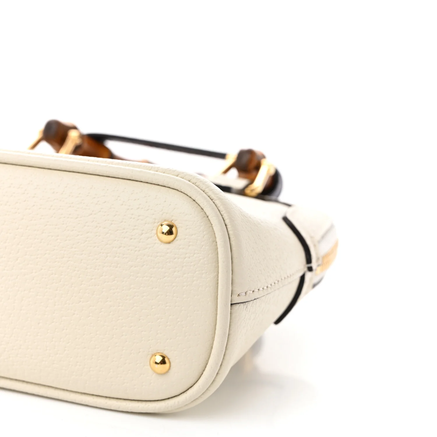 Textured Dollar Calfskin Mini Diana Dome Tote Bag White - Top Club