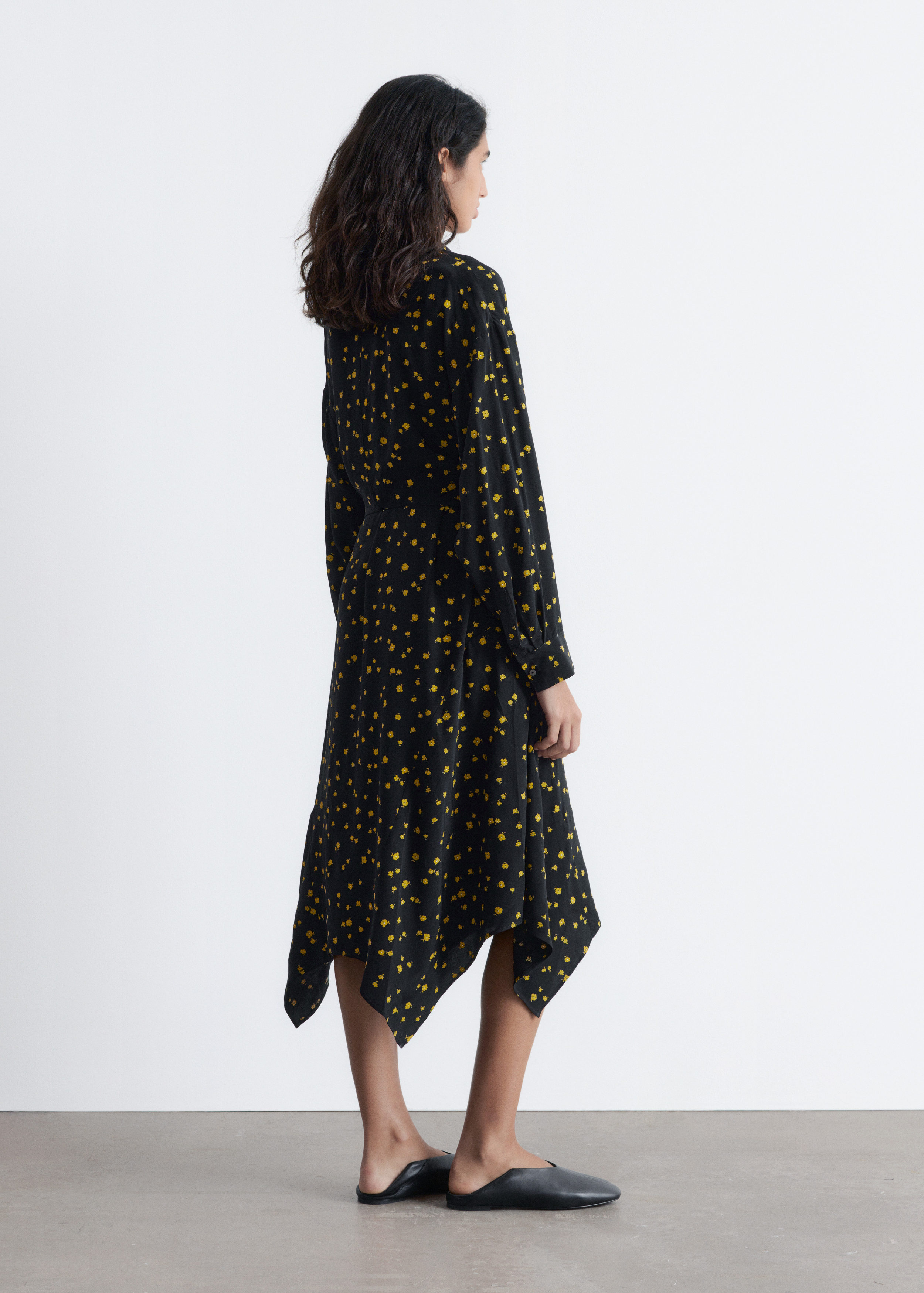 & Other Stories TIE-DETAIL MIDI SHIRT DRESS