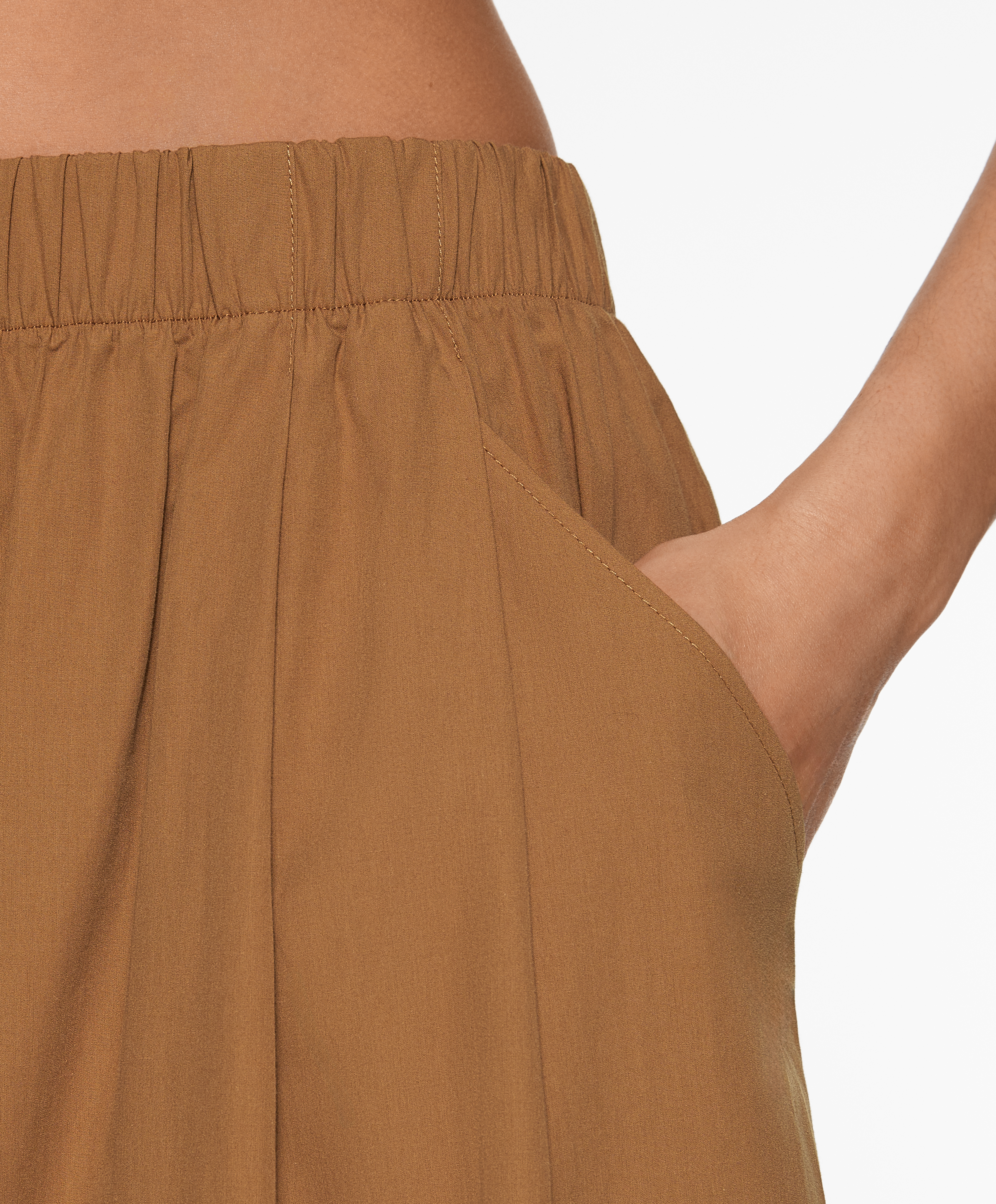 OYSHO 100% cotton poplin wide-leg trousers