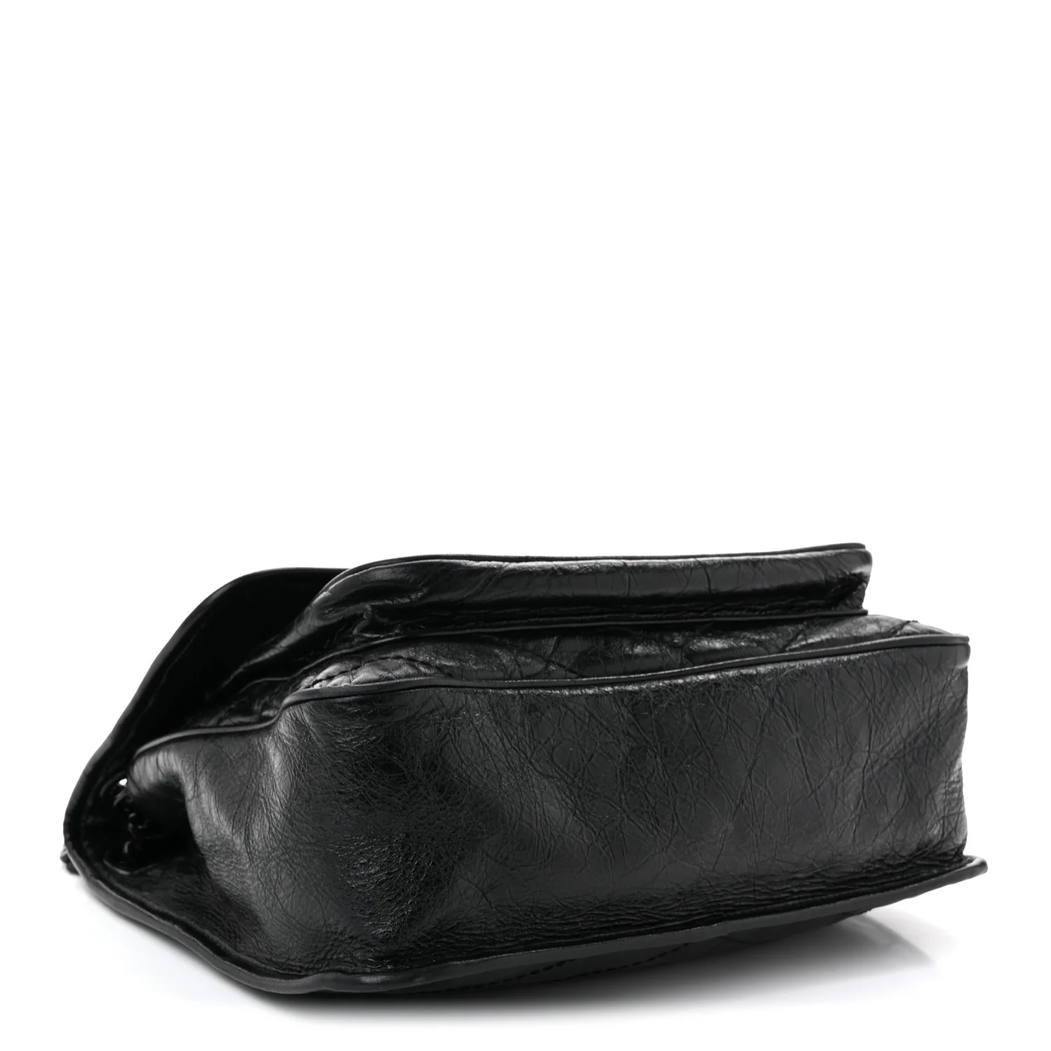 Crinkled Calfskin Matelasse Monogram Medium Niki Chain Satchel Black - Top Club