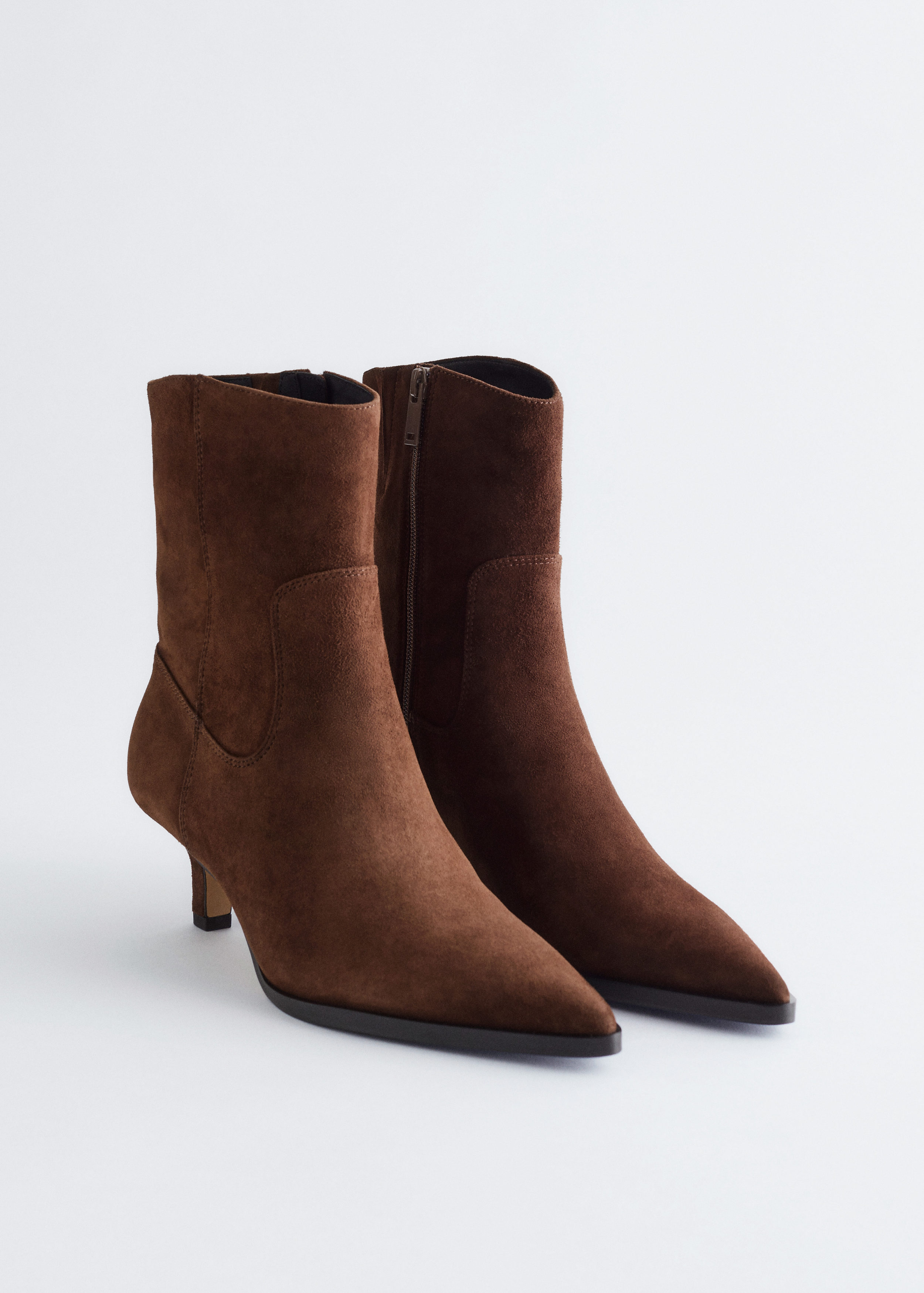 & Other Stories KITTEN HEEL ANKLE SUEDE BOOTS