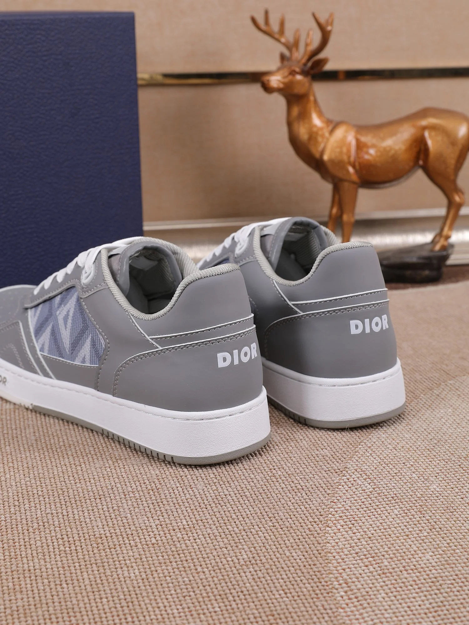 Dior Mens Sneakers Luxury Leather Casual Shoes With Oblique Pattern - Sneaker Replica Workshop