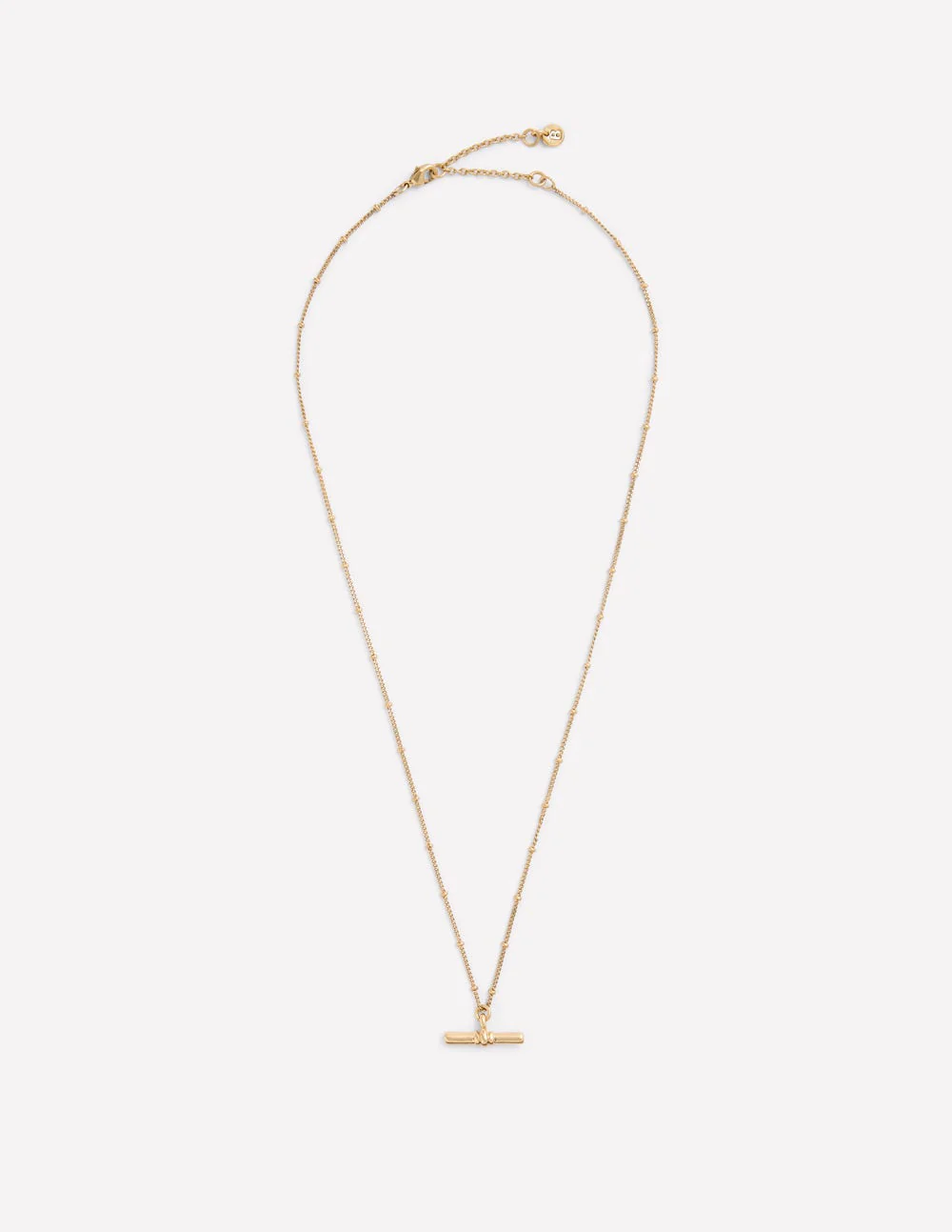 Zarte Halskette mit T-Steg-Anhänger-Goldfarbe