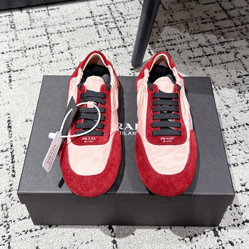 PRADA Collapse Re-Nylon and suede elasticized sneakers - Top Club
