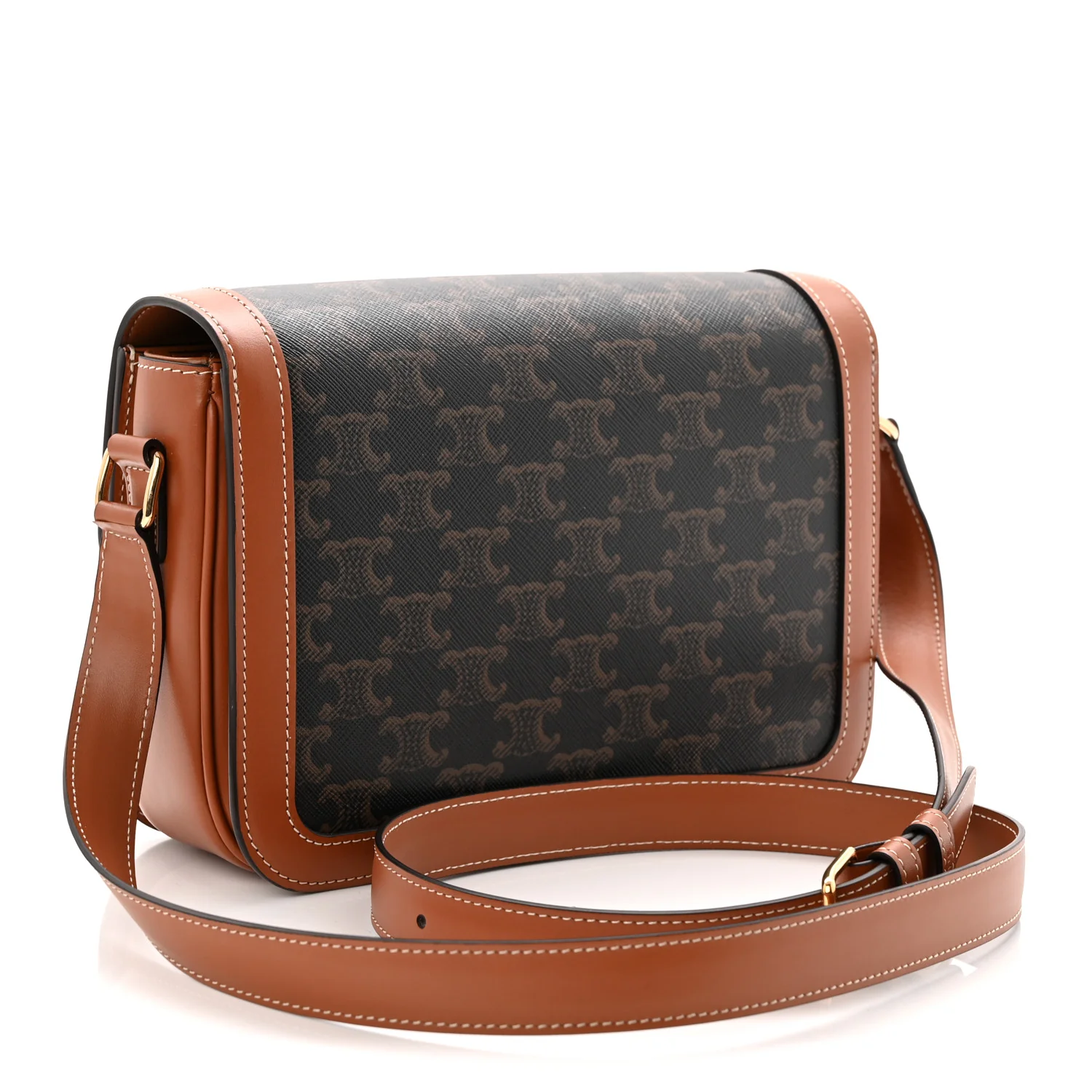 Triomphe Canvas Calfskin Medium Triomphe Bag Tan - Top Club