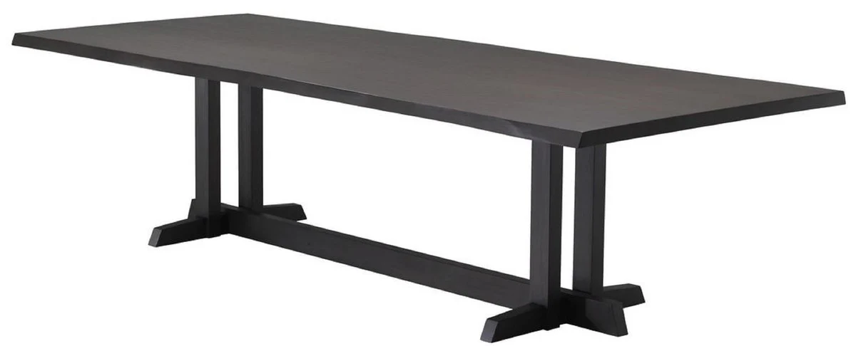Luxury mahogany dining table mocha colors 290.5 x 128 x H. 77 cm - Solid wood kitchen table - Rectangular dining room table - Luxury dining room furniture