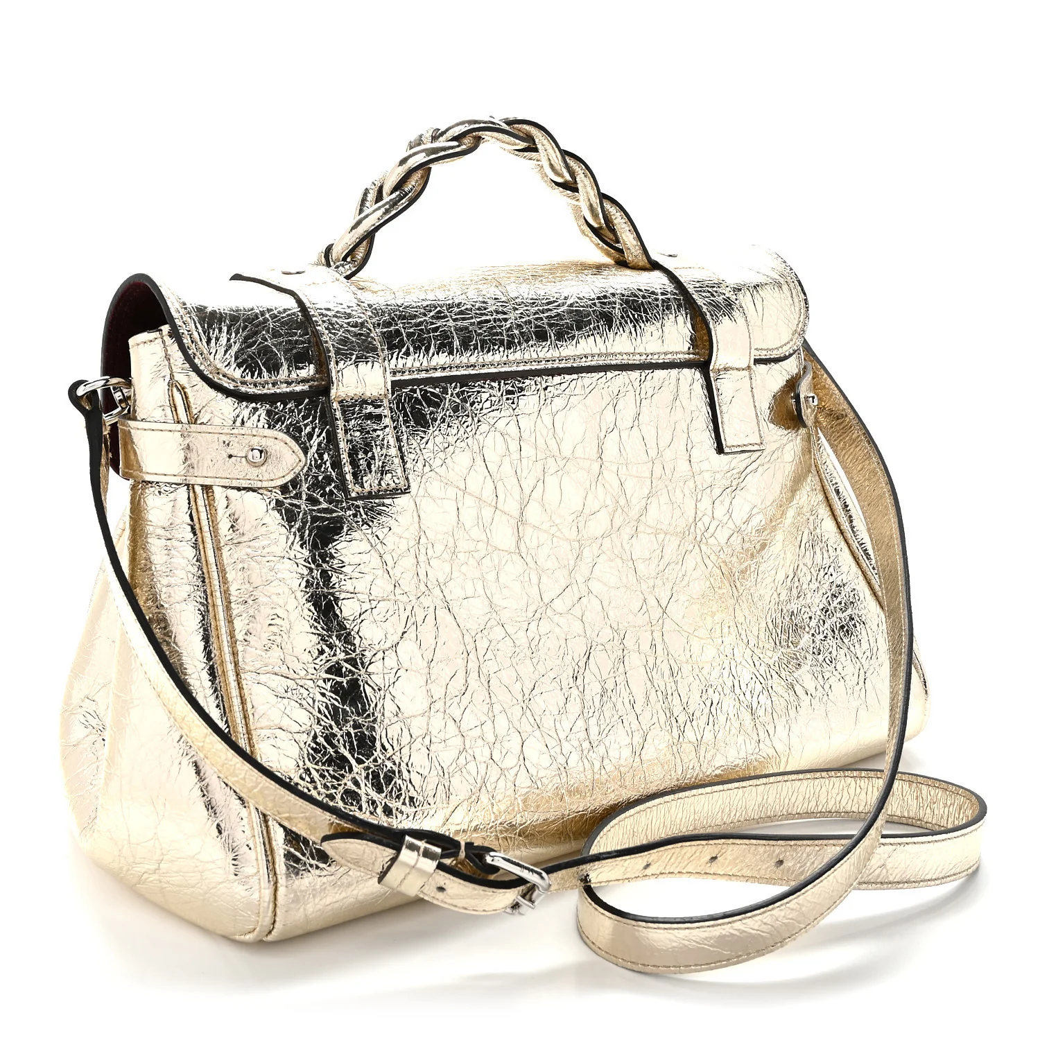 Metallic Crinkled Calfskin Medium Alexa Gold - Top Club