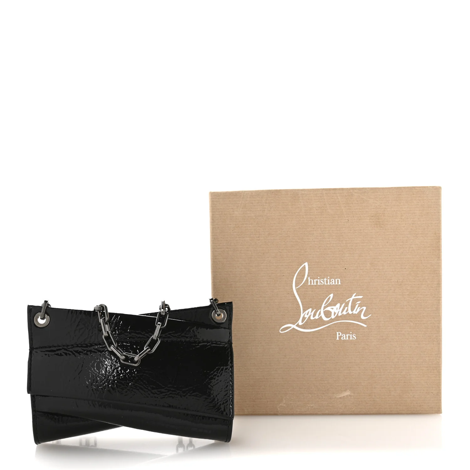 Patent Vog Small Loubitwist Clutch Black - Top Club