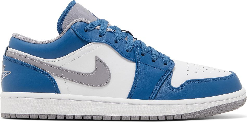 Air Jordan 1 Low  True Blue Cement  553558-412 - Sneaker Replica Workshop
