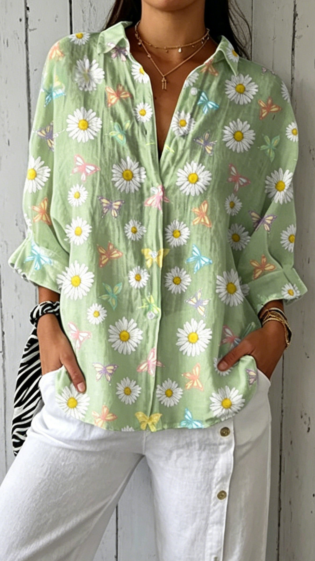 Women's Blue Floral Print Polyester Shirt - Nordfashionstorm - Women's Clothing, Fashion for You - Nordfashionstorm.com