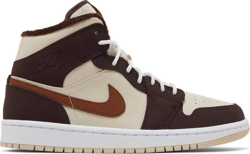 Wmns Air Jordan 1 Mid SE  Cream Dark Chocolate  DO6699-200 - Sneaker Replica Workshop