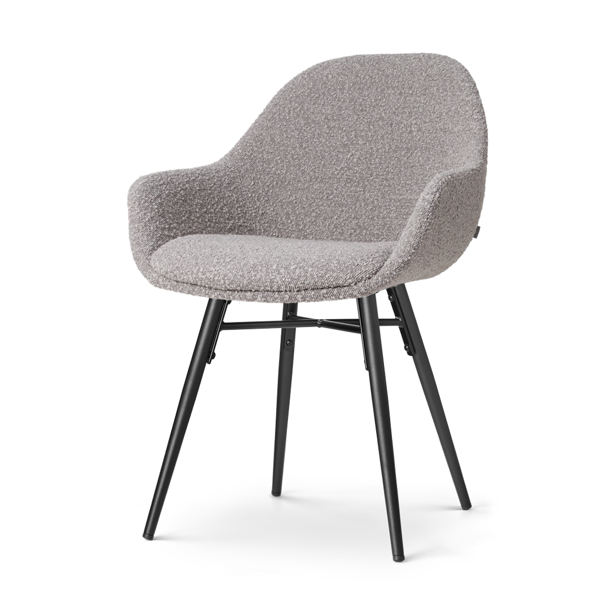 Eetkamerstoel Nena-Mae bouclé beige - zwart onderstel