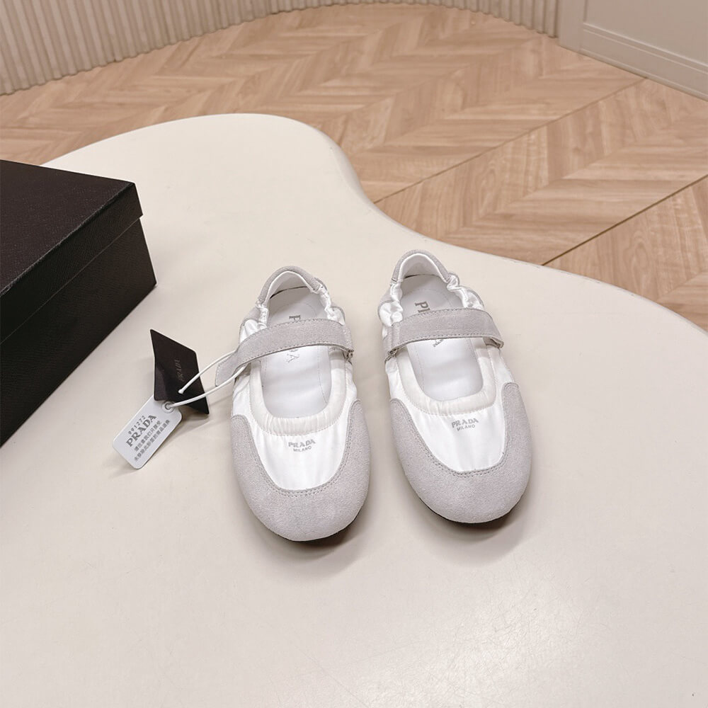 PRADA Re-Nylon and suede ballet flats - Top Club