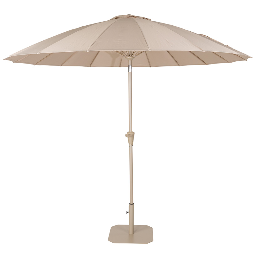 Parasol Sunbrella inclusief voet Sunshine bruin Rice