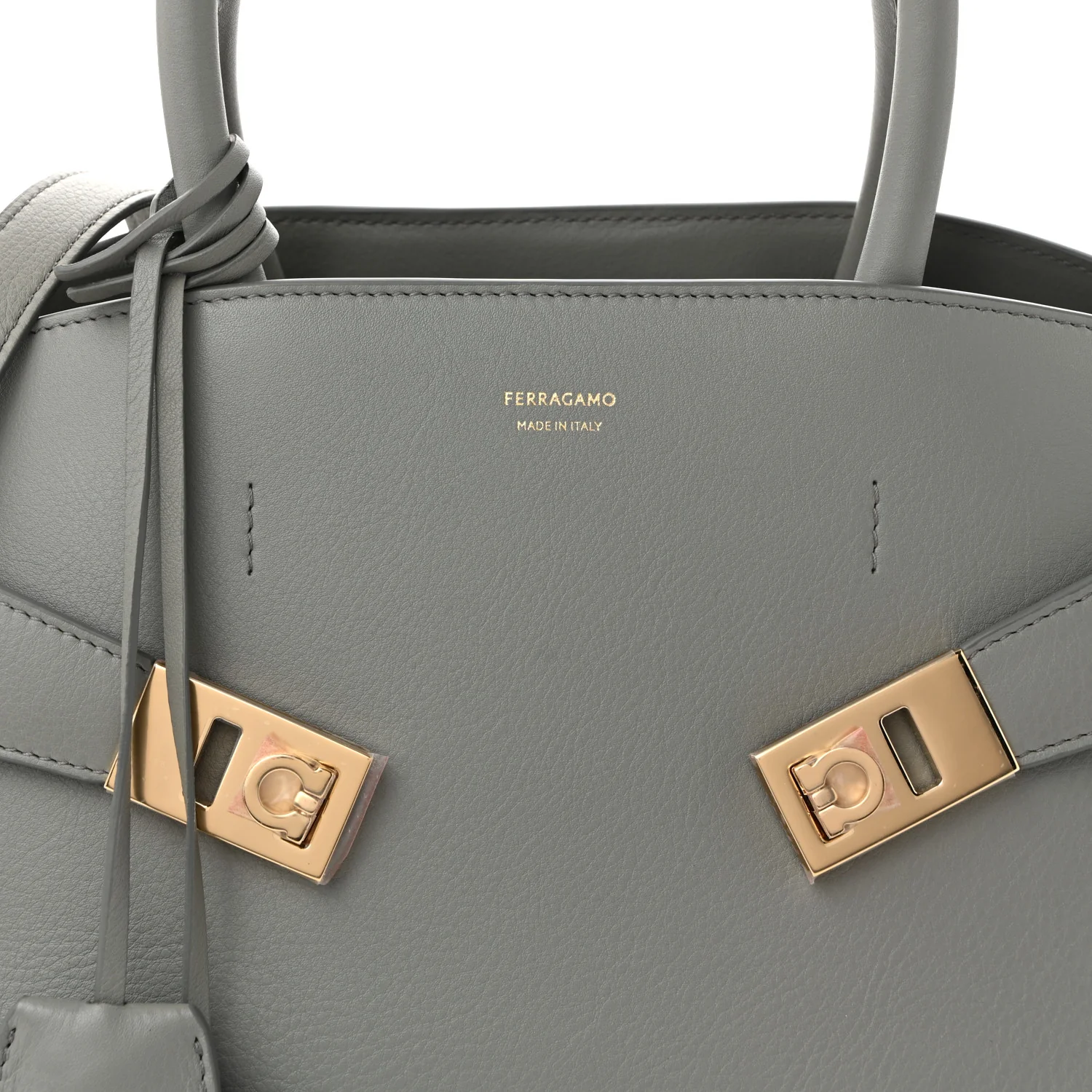 Calfskin Small Hug Bag Ash Grey - Top Club