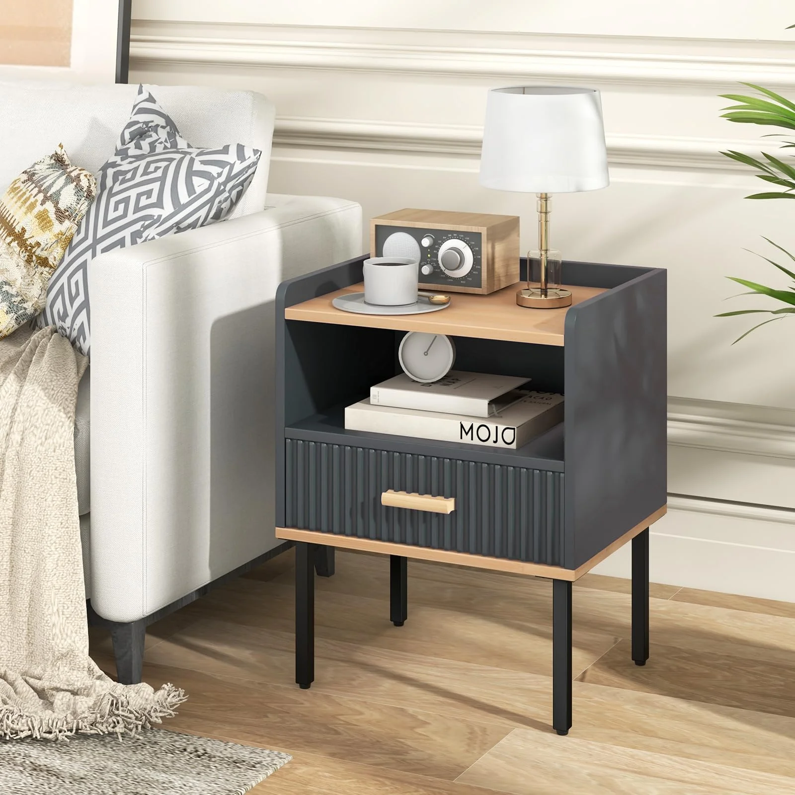 BEFOUNDLOVELY Modern Nightstand with Drawer