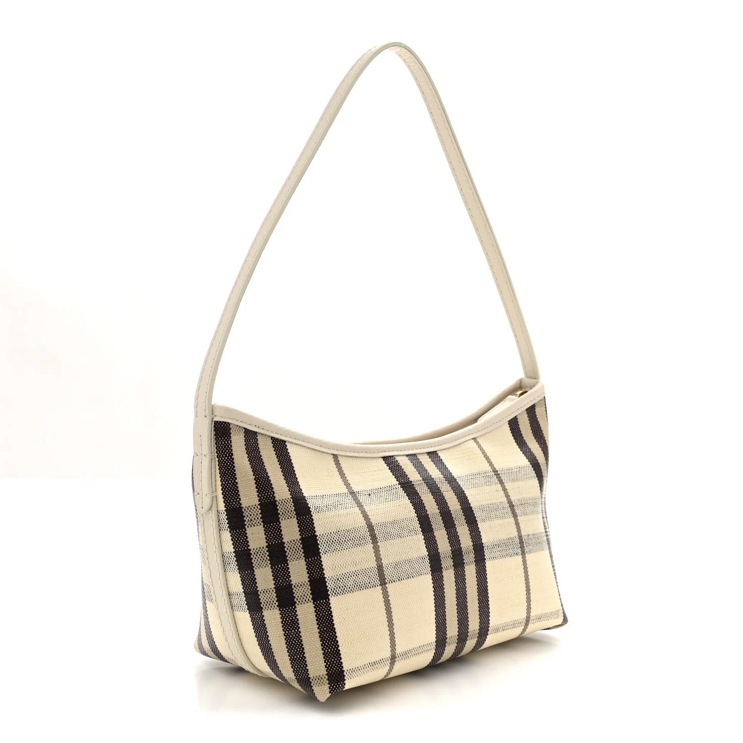 Coated Canvas Vintage Check Calfskin Mini Highlands Shoulder Bag Light Beige