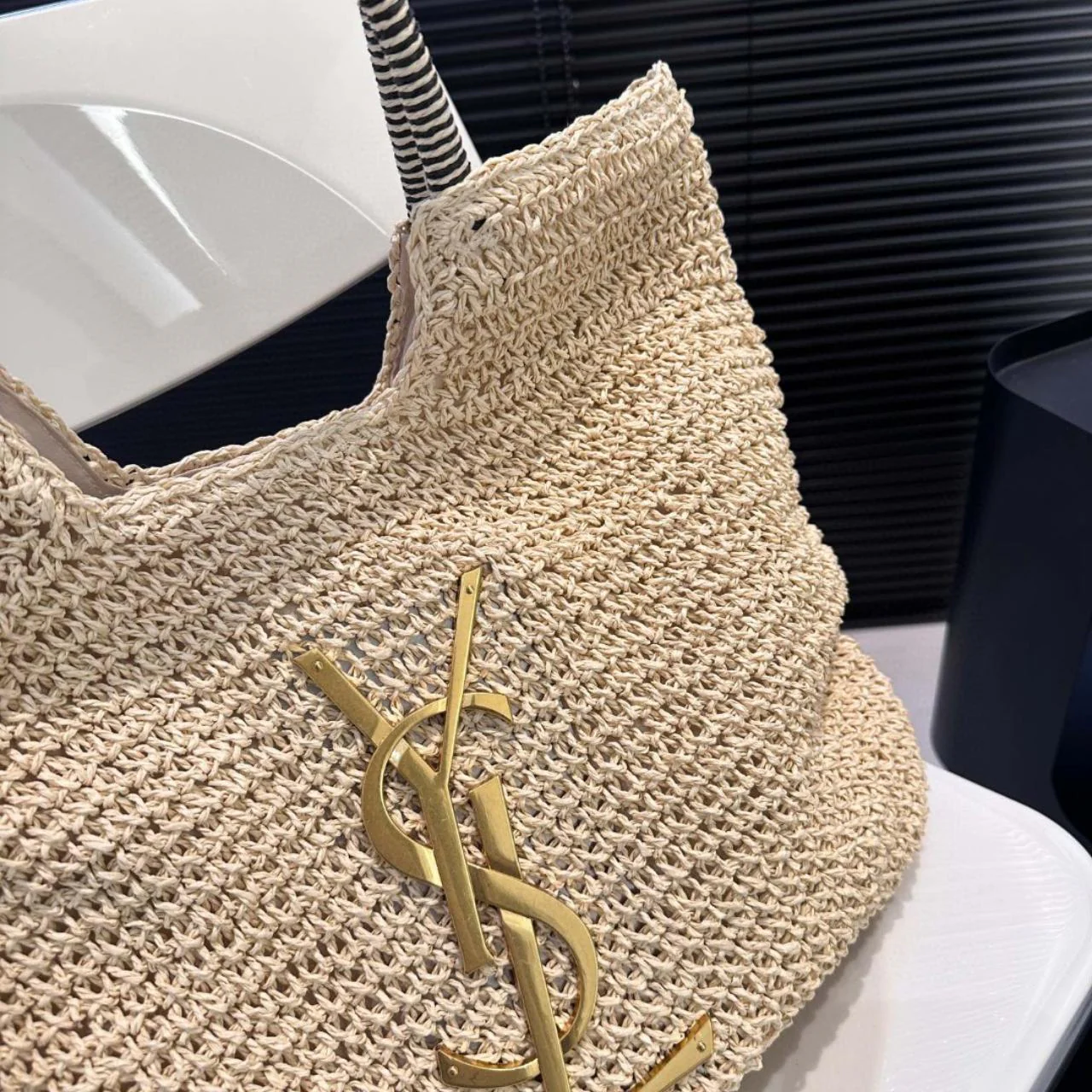 SAINT LAURENT YSL Raffia Bag - Top Club