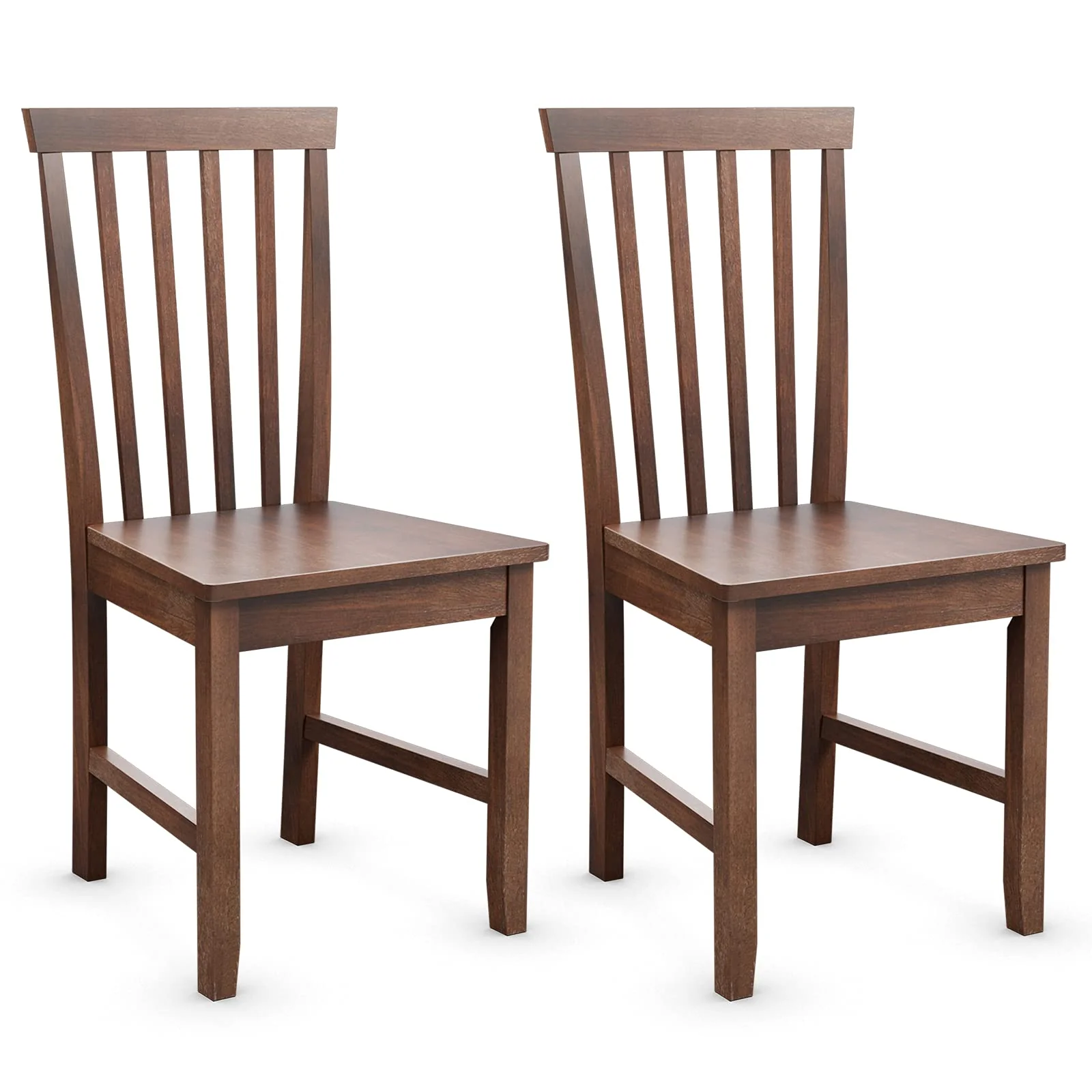 BEFOUNDLOVELY Wood Dining Chair Set of 2/4, Farmhouse Wooden Dining Side Chair with High Slat Back, Rubber Wood Legs