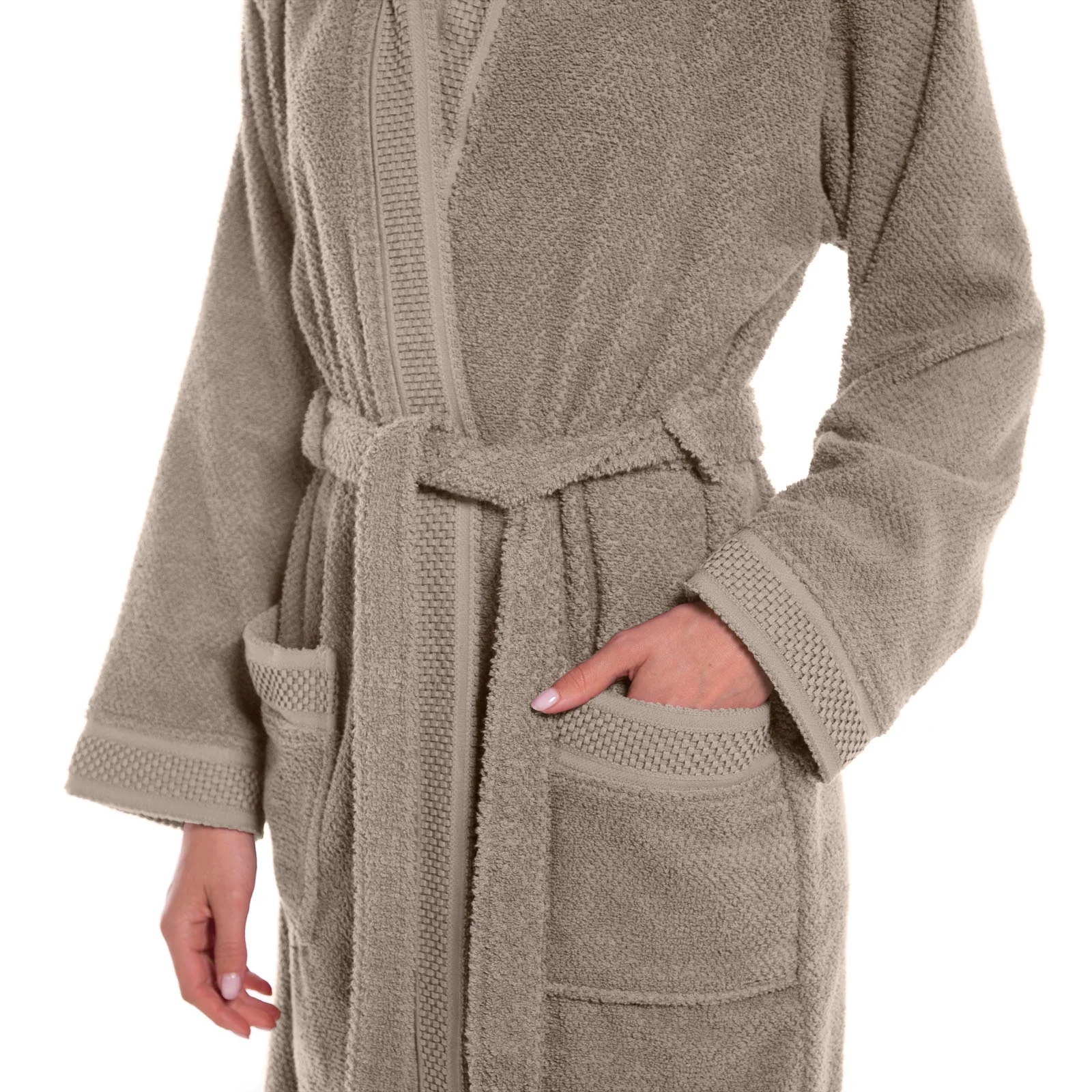 Accappatoio Con Cappuccio In Cotone Gim M/L Grigio Spugnissima