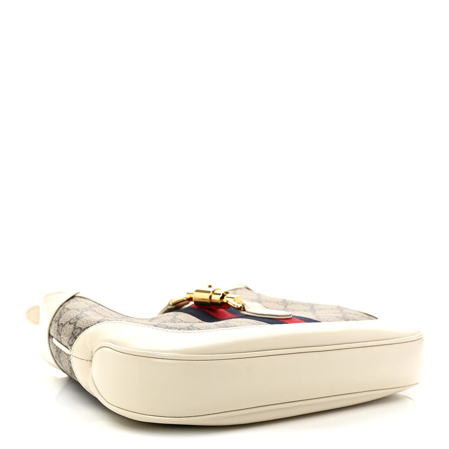 GG Supreme Monogram Azalea Calfskin Web Small Jackie 1961 Hobo Beige Ebony Mystic White - Top Club