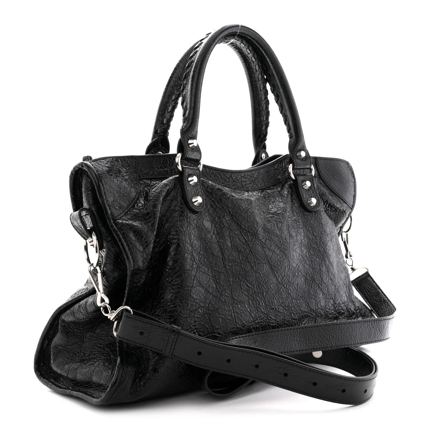 Agneau Arena Silver Hardware Medium Le City Black - Top Club