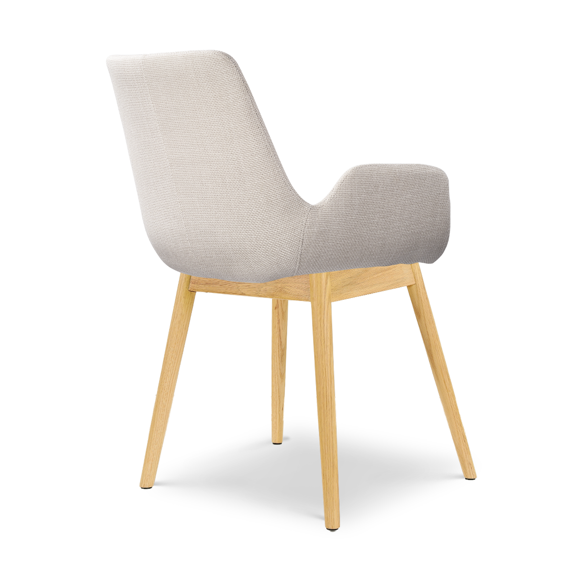 Eetkamerstoel Nio-Eef natural houten onderstel beige