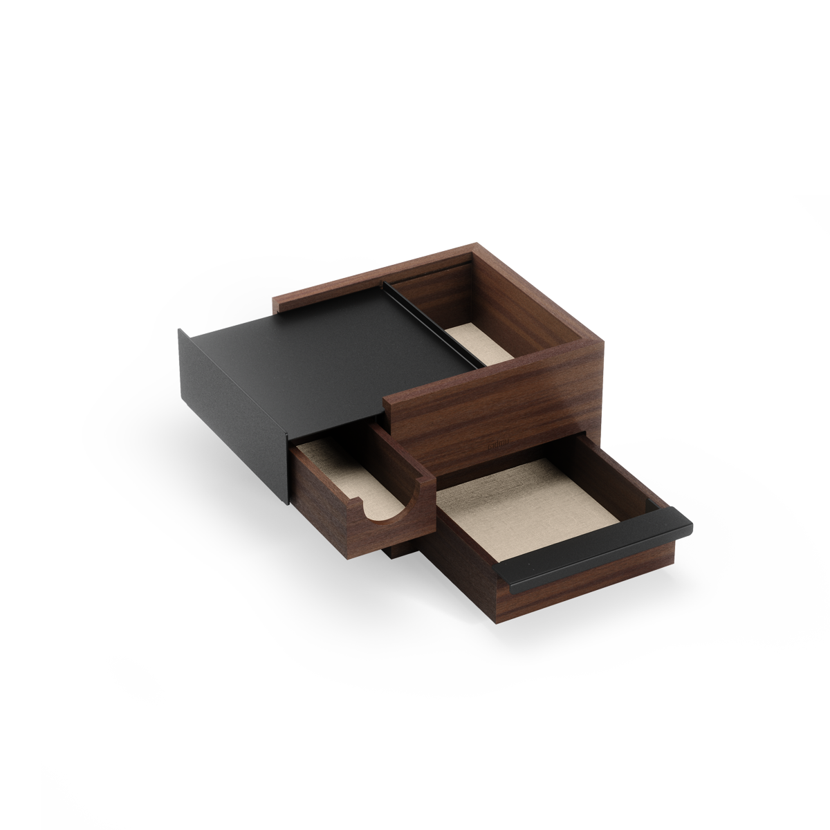 Juwelenbox Stowit zwart walnoot hout S