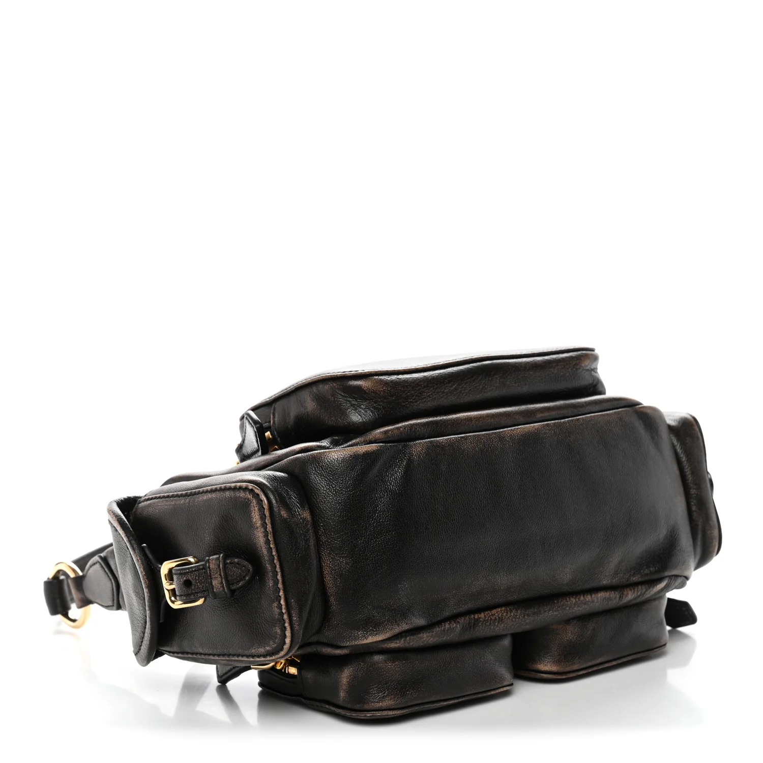 Distressed Nappa Pocket Bag Sand Coffee - Top Club