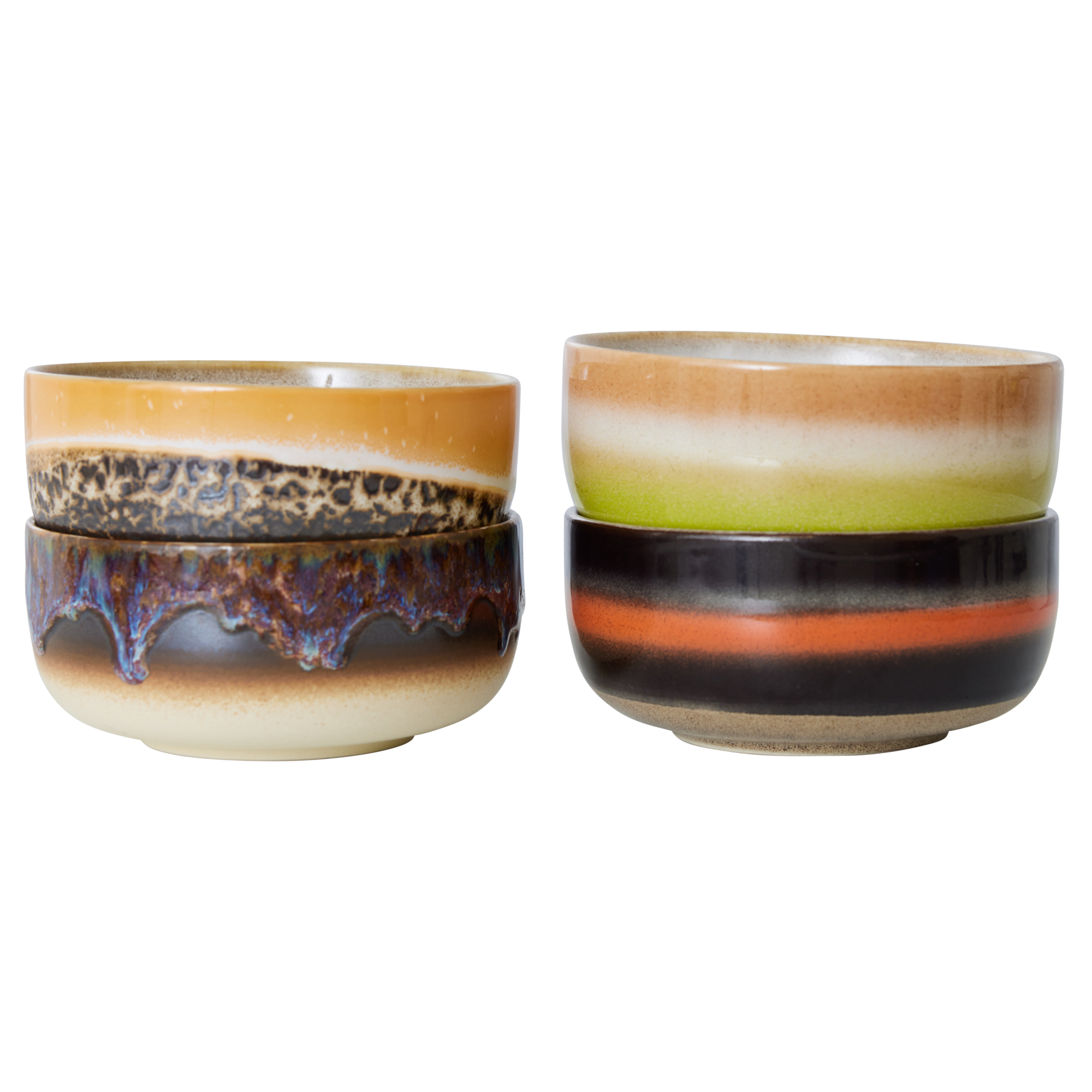 Servies 70's Ceramics dessert schaal Humus - set van 4