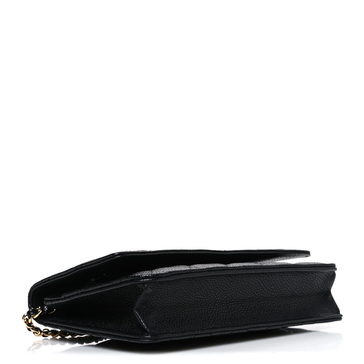 Caviar Quilted Wallet on Chain WOC Black - Top Club