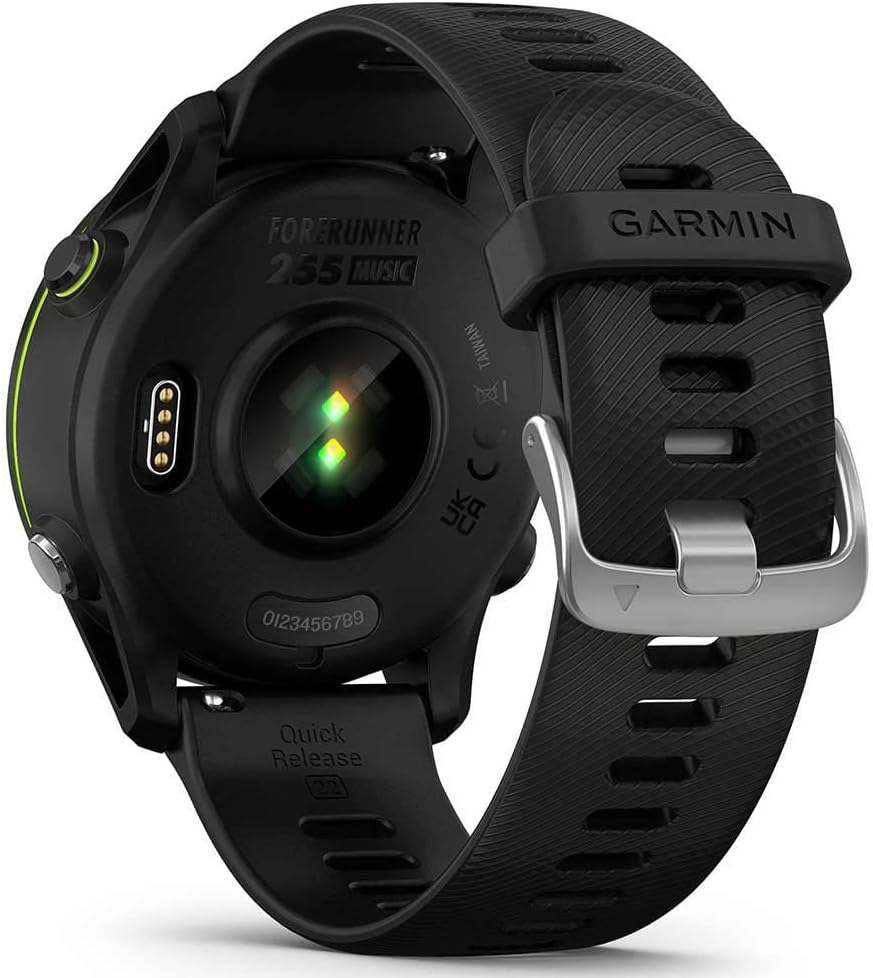 Forerunner 255 Music, Smartwatch, 46mm, GPS multi-band, Cardio, VO2max, Running Power, HRV Status, Piani gratuiti 5K, 10K e 21K, Memoria per Musica (Black)