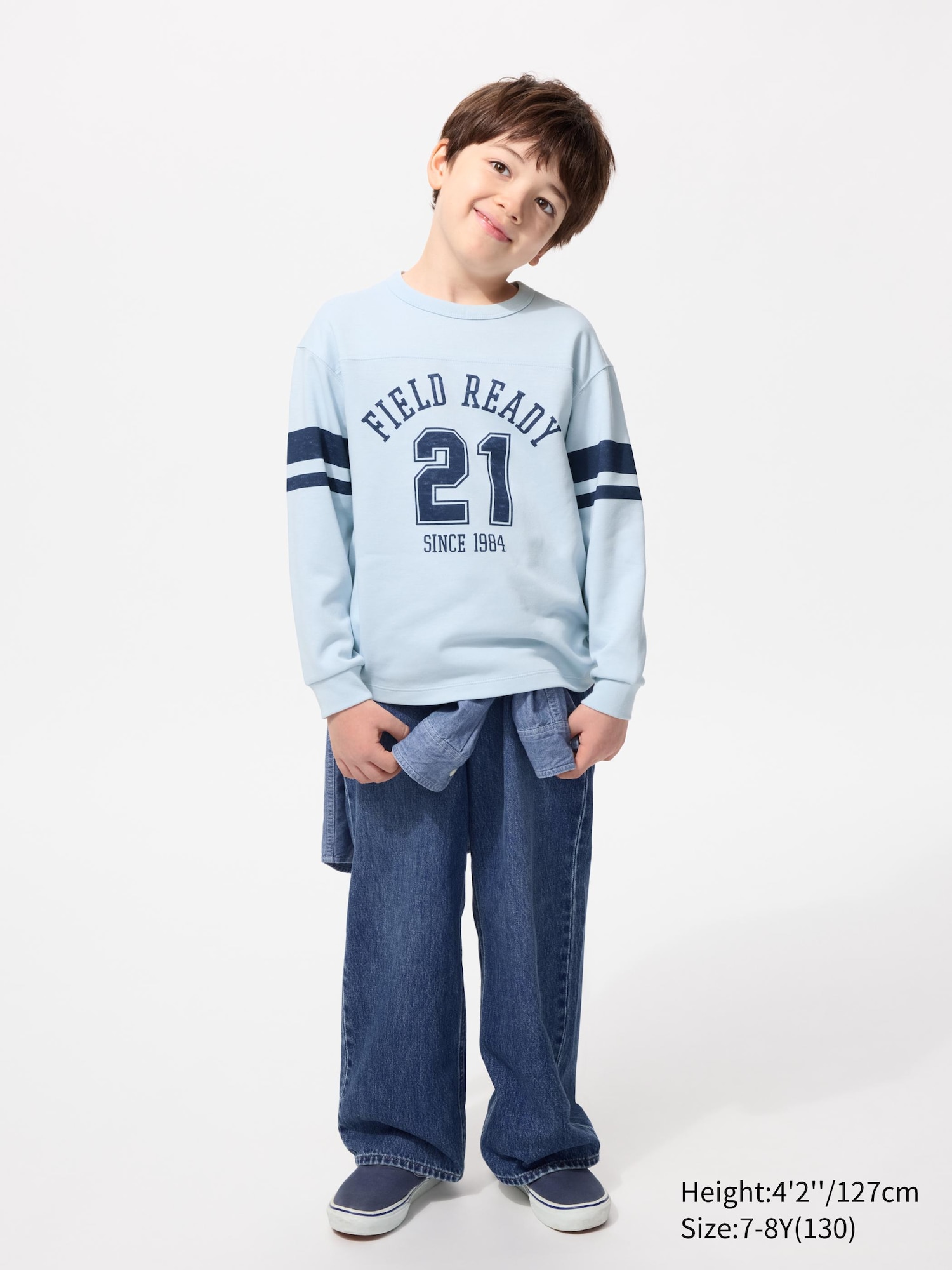 KIDS AIRism Cotton Crew Neck T-Shirt Long Sleeve