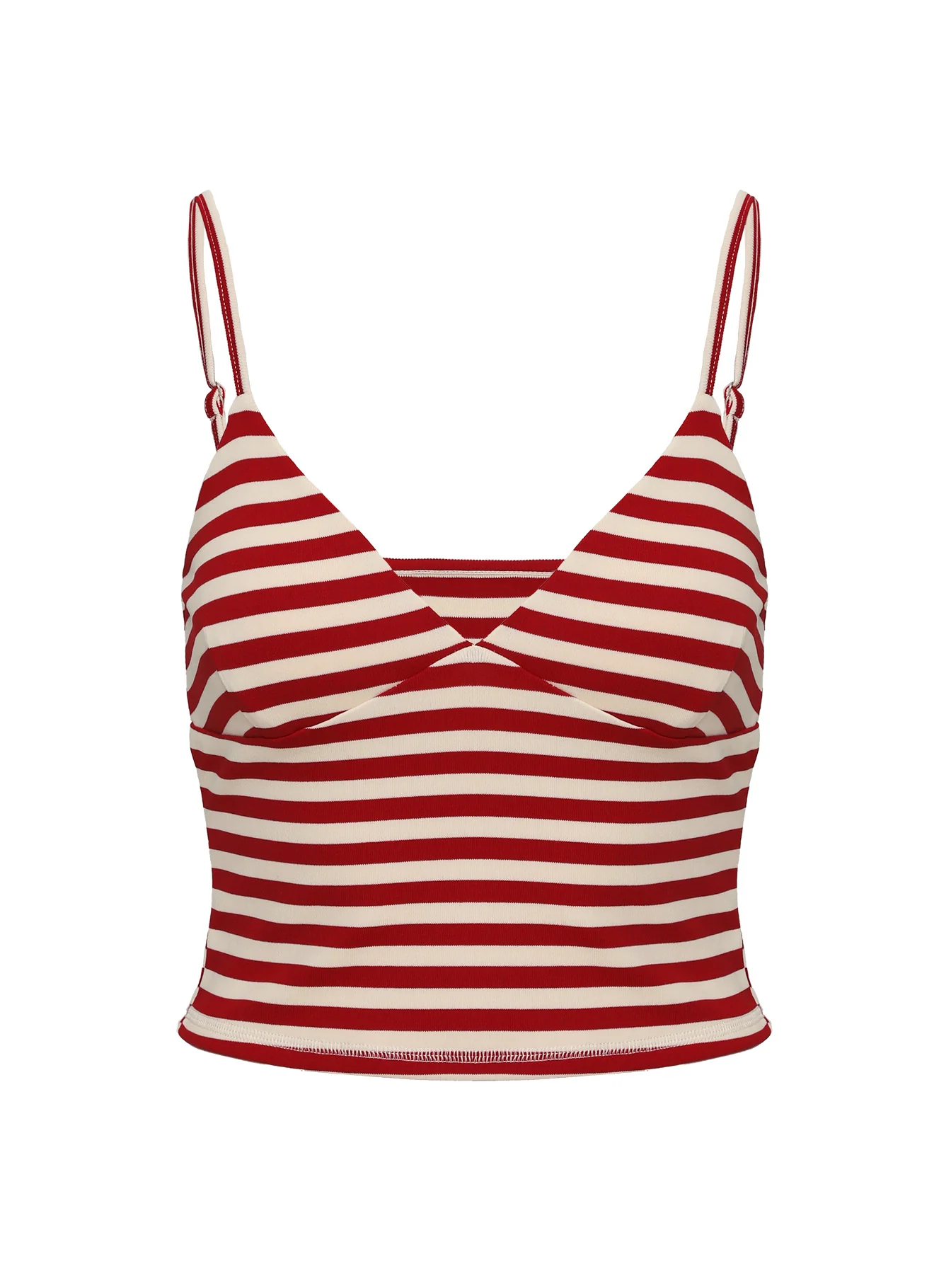 Miztaray Cami Top Red / Cream Stripe