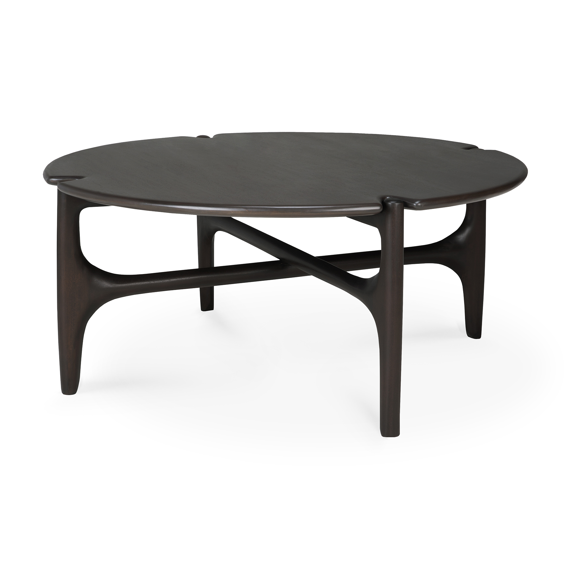 PI koffietafel rond - mahonie 80