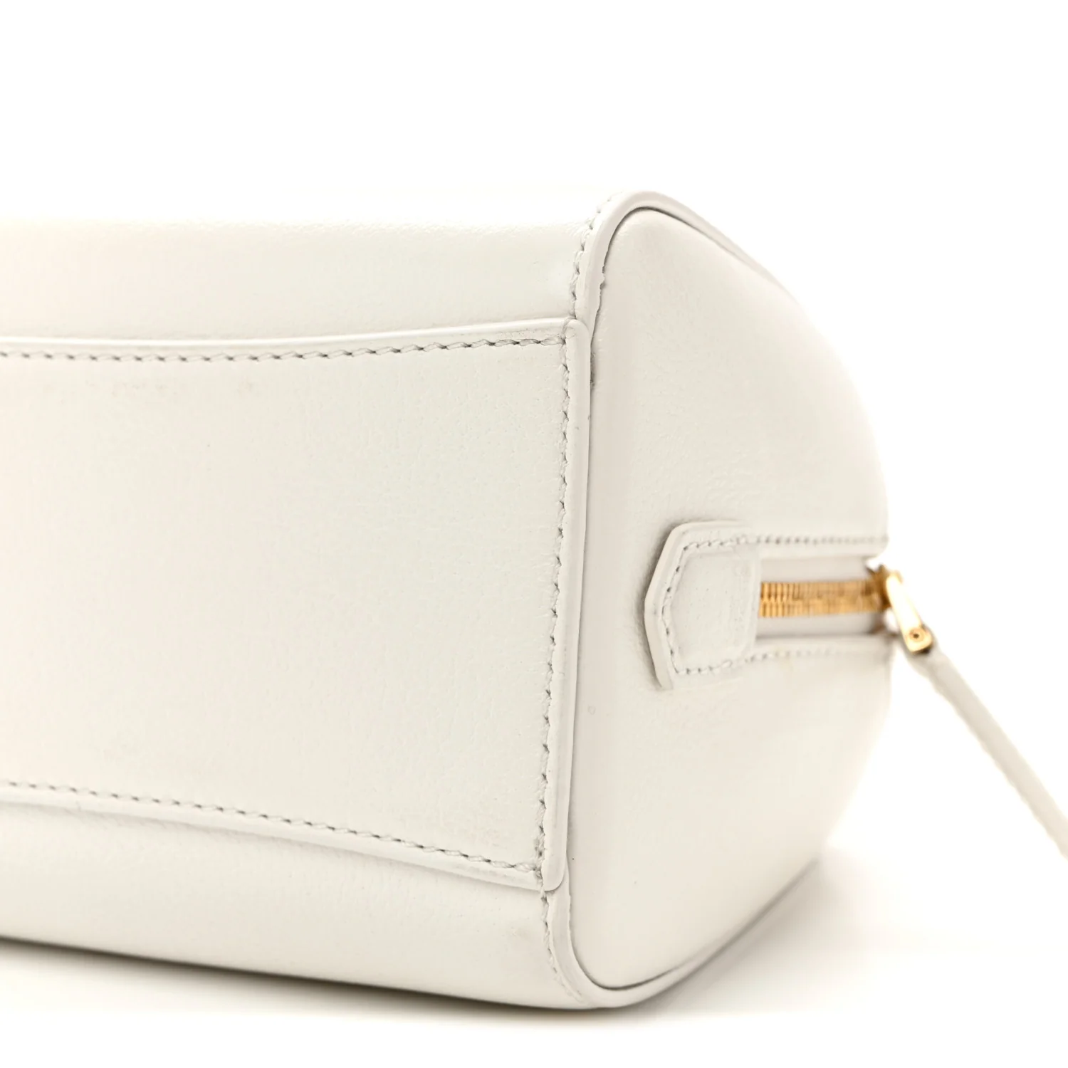 Tumbled Buffalo Micro Antigona Cube Bag White - Top Club
