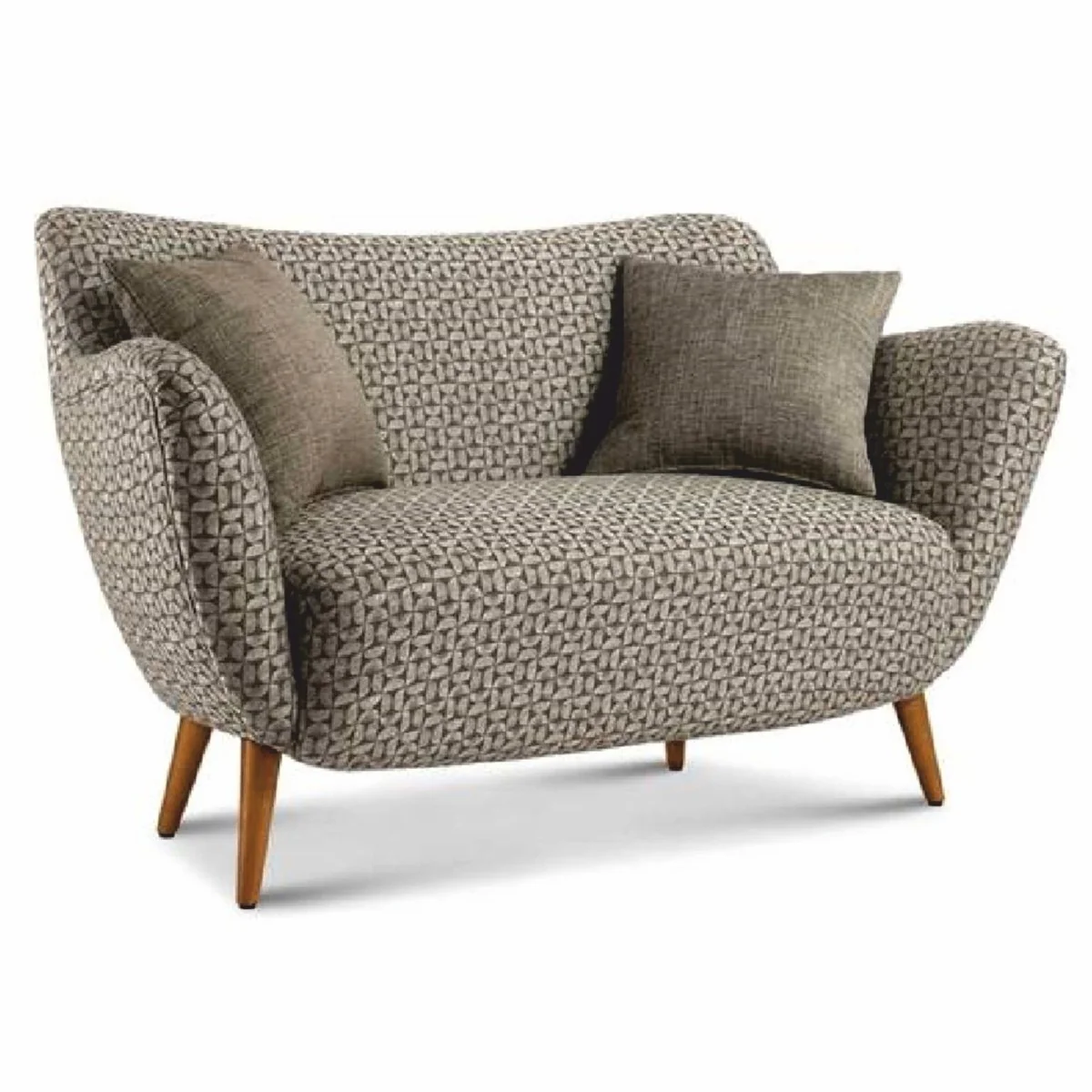 Luxury 2-seater living room sofa gray / brown 142 cm - Made in Italy