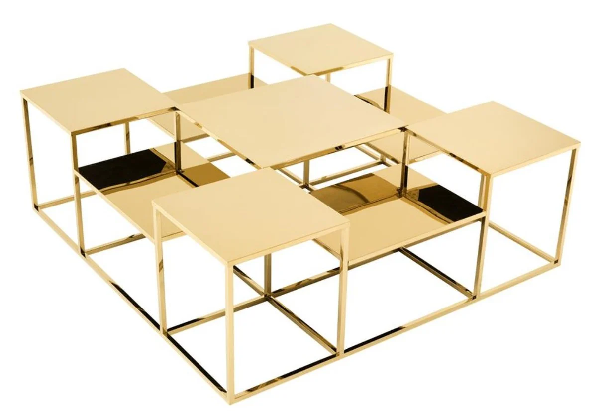Luxury coffee table / living room table gold 120 x 120 x H. 42 cm - designer living room furniture