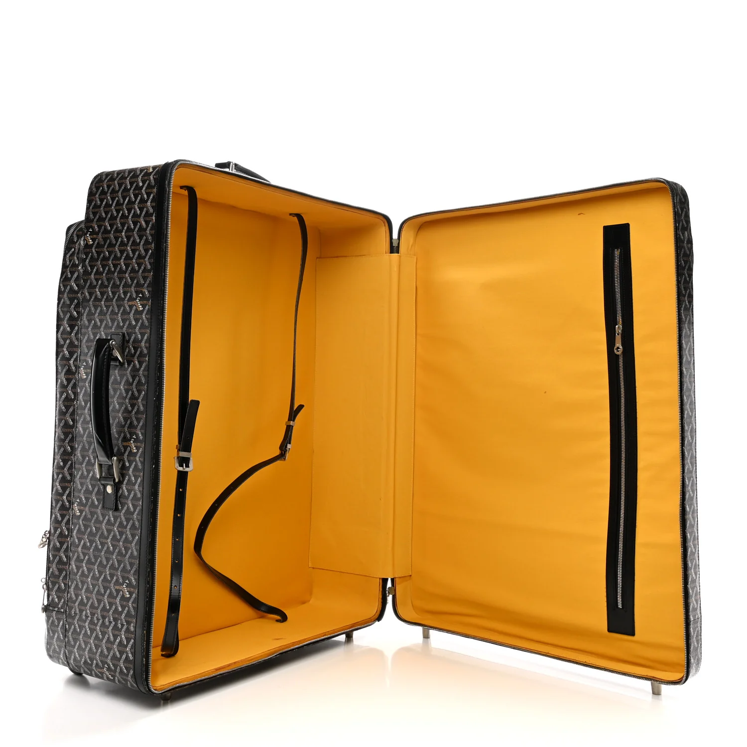 Goyardine Trolley Rolling Suitcase MM Black - Top Club