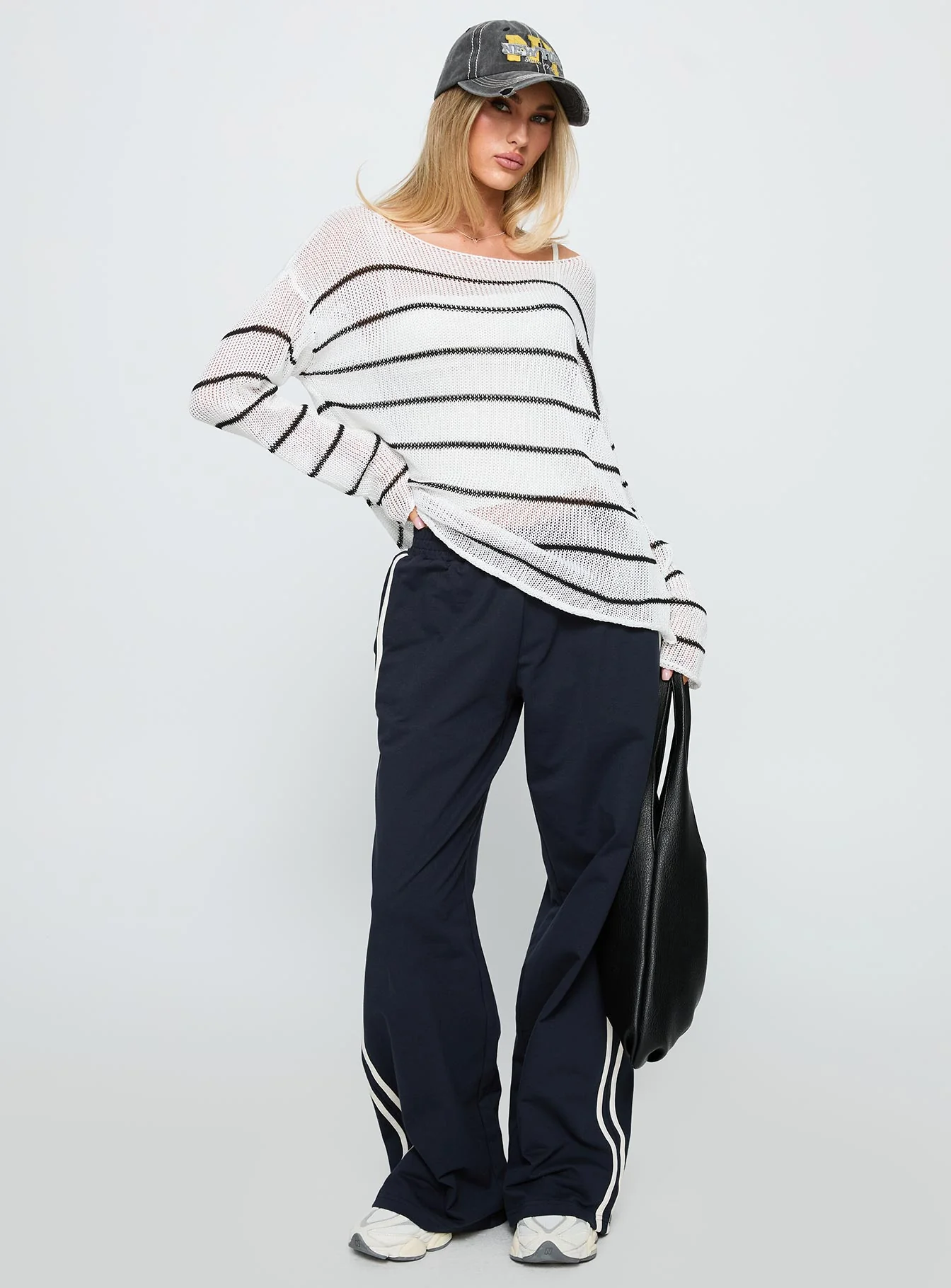 Alperton Knit Sweater Cream Stripe