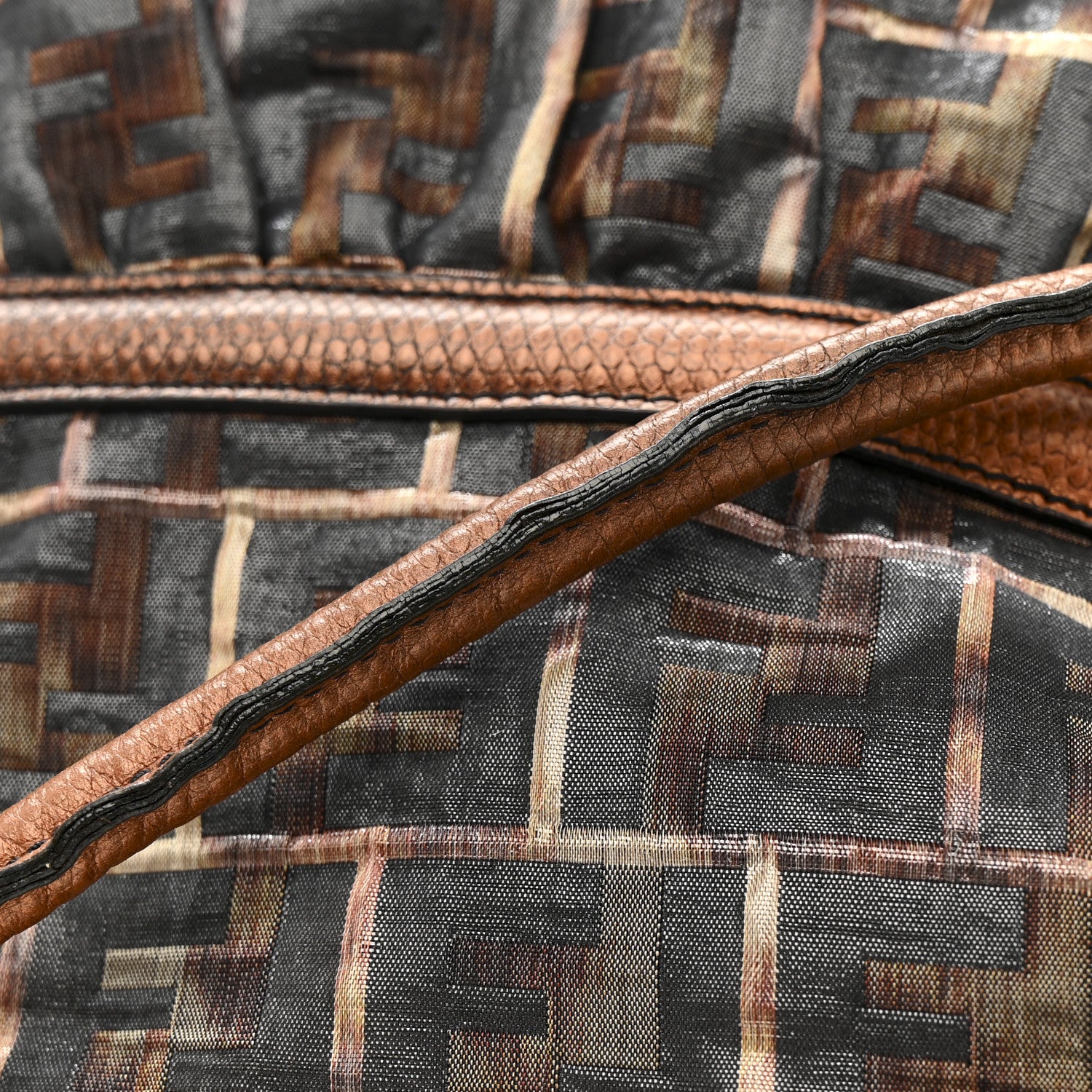 Zucca Calfskin Crocodile Embossed Large Chef Shopper Tote Tobacco - Top Club