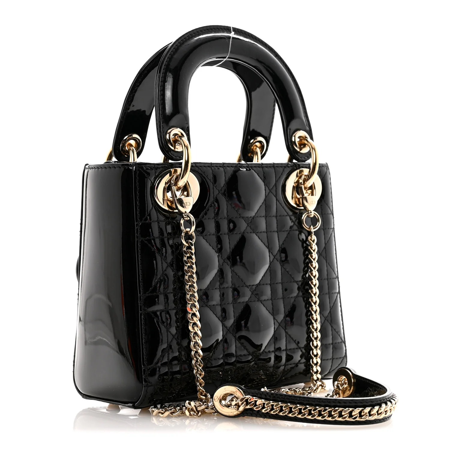 Patent Cannage Mini Lady Dior Black - Top Club